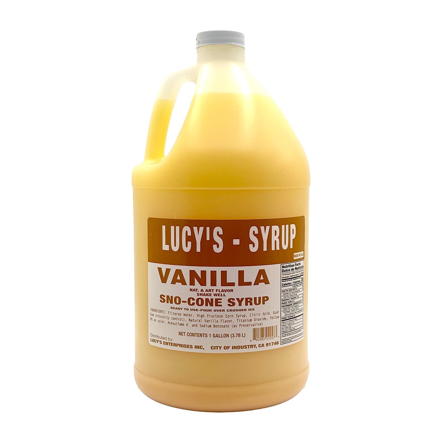 Premium Vanilla Syrup - 128oz Bottle for Baking, Coffee, Cocktails & Desserts | Lucy's Syrup