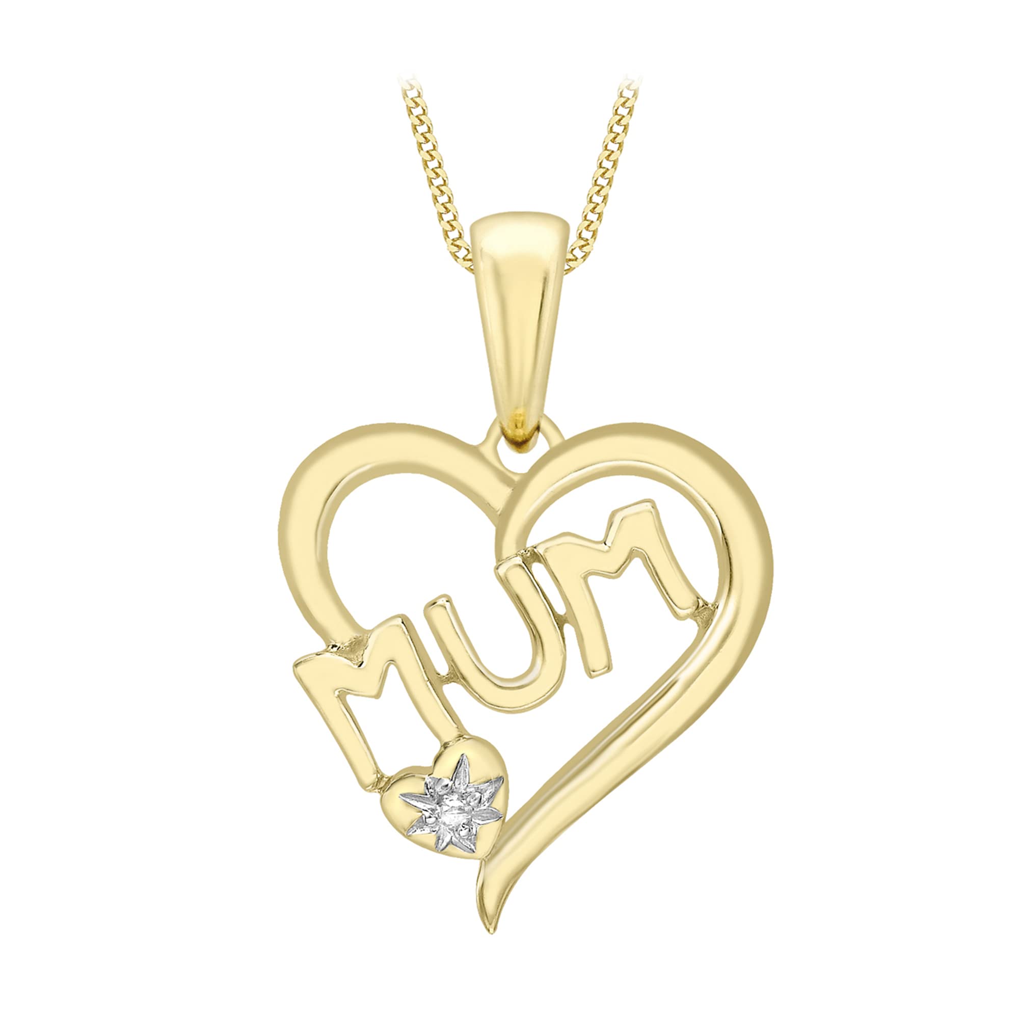Carissima Gold 9ct Yellow Gold 'MUM' Necklace for Women - Perfect Gift for Mother's Day, Birthday & Special Occasions