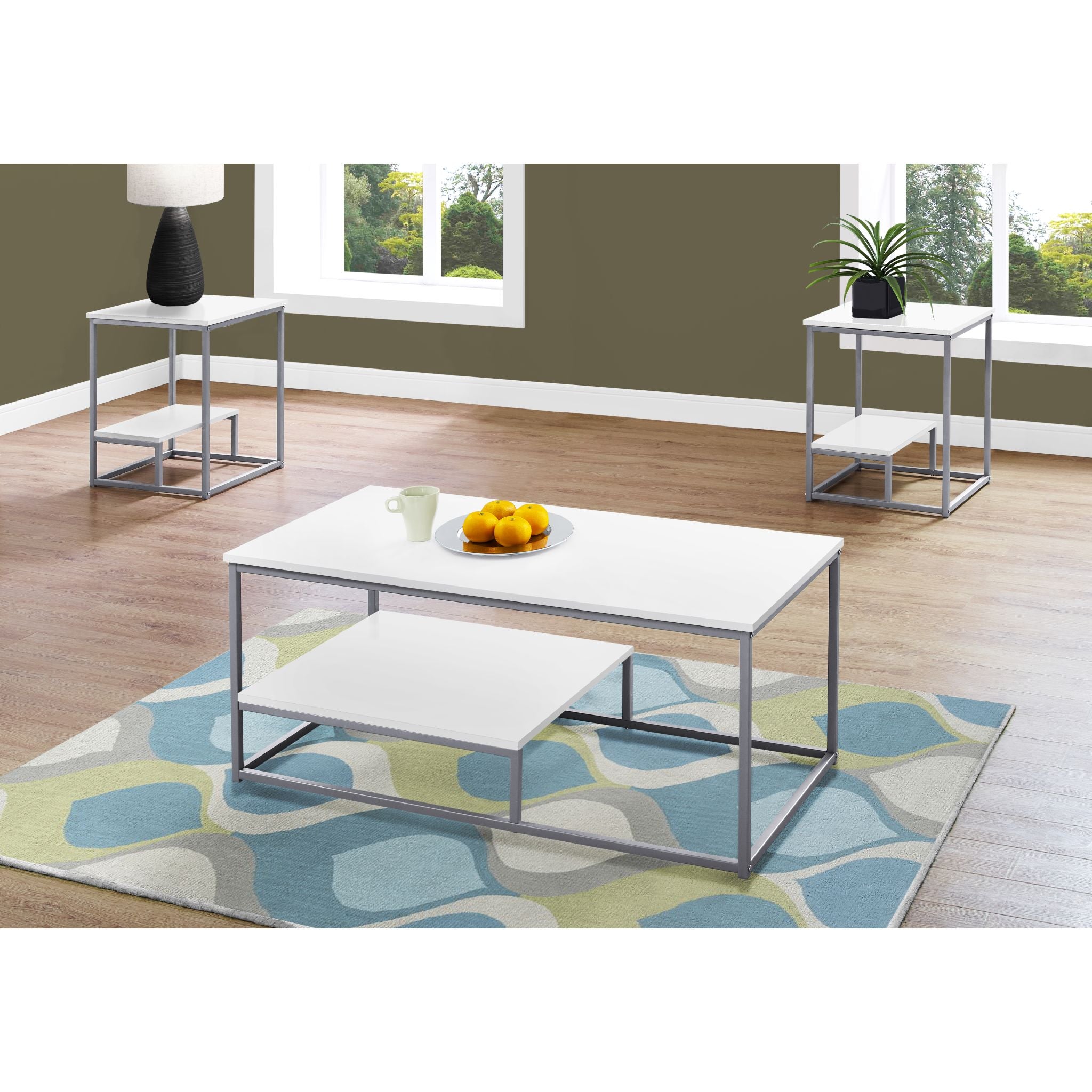 Arianna 3-Pack White Folding Tables - Portable Lightweight Tables for Indoor & Outdoor Use, Parties, Camping, and Events