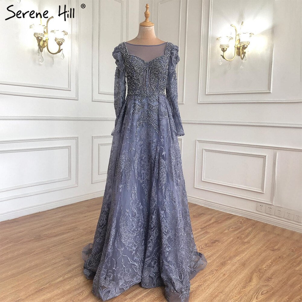 Luxury Muslim Pink Evening Gowns for Women 2025 - A-Line Beaded Lace Party Dress LA71312 | Elegant Formal Wear for Weddings, Galas & Special Occasions