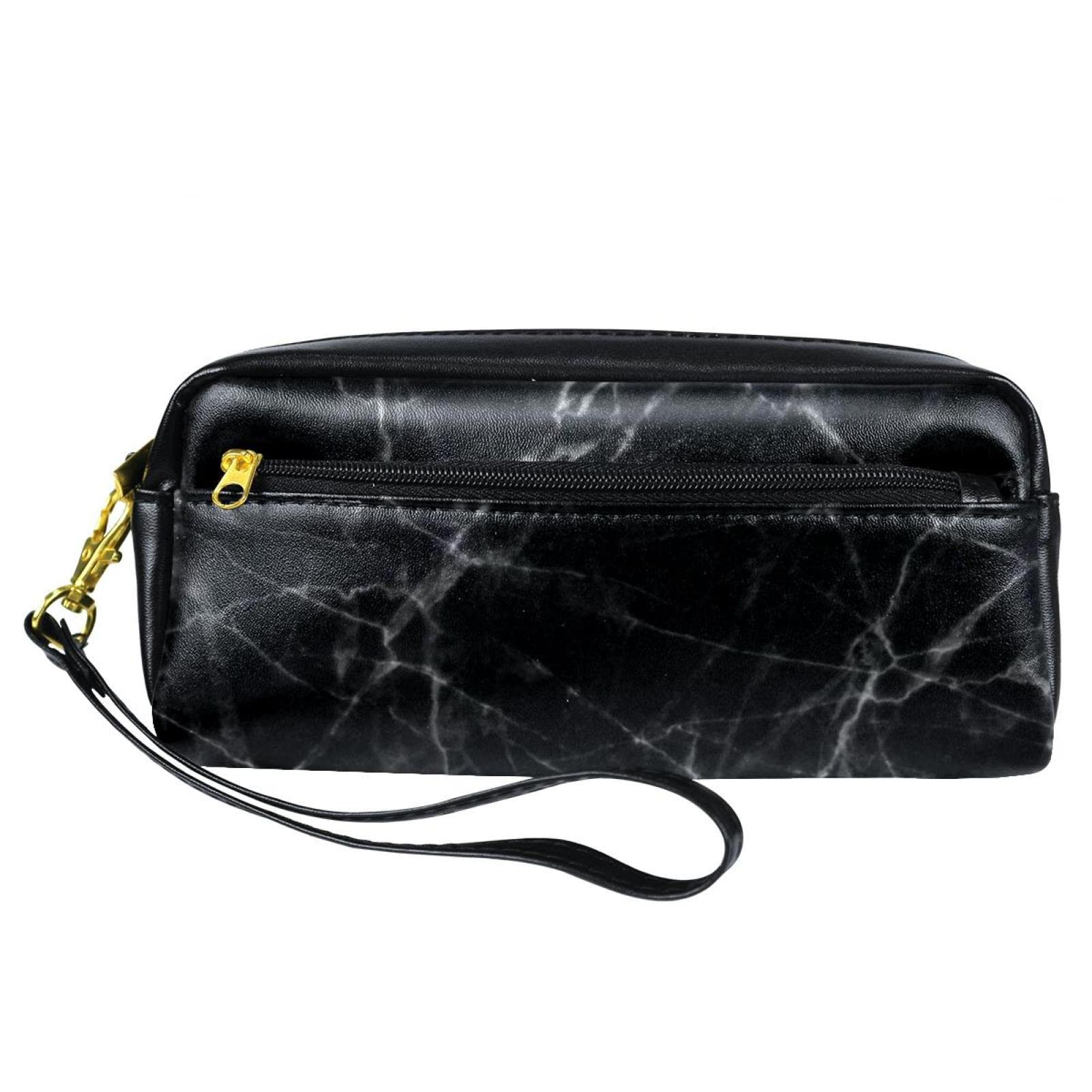 Premium Pencil Case for School & Office - Stylish Black Marble Design Pen Pouch, Portable Stationery Organizer with Multiple Compartments - Perfect for Students, Artists & Professionals