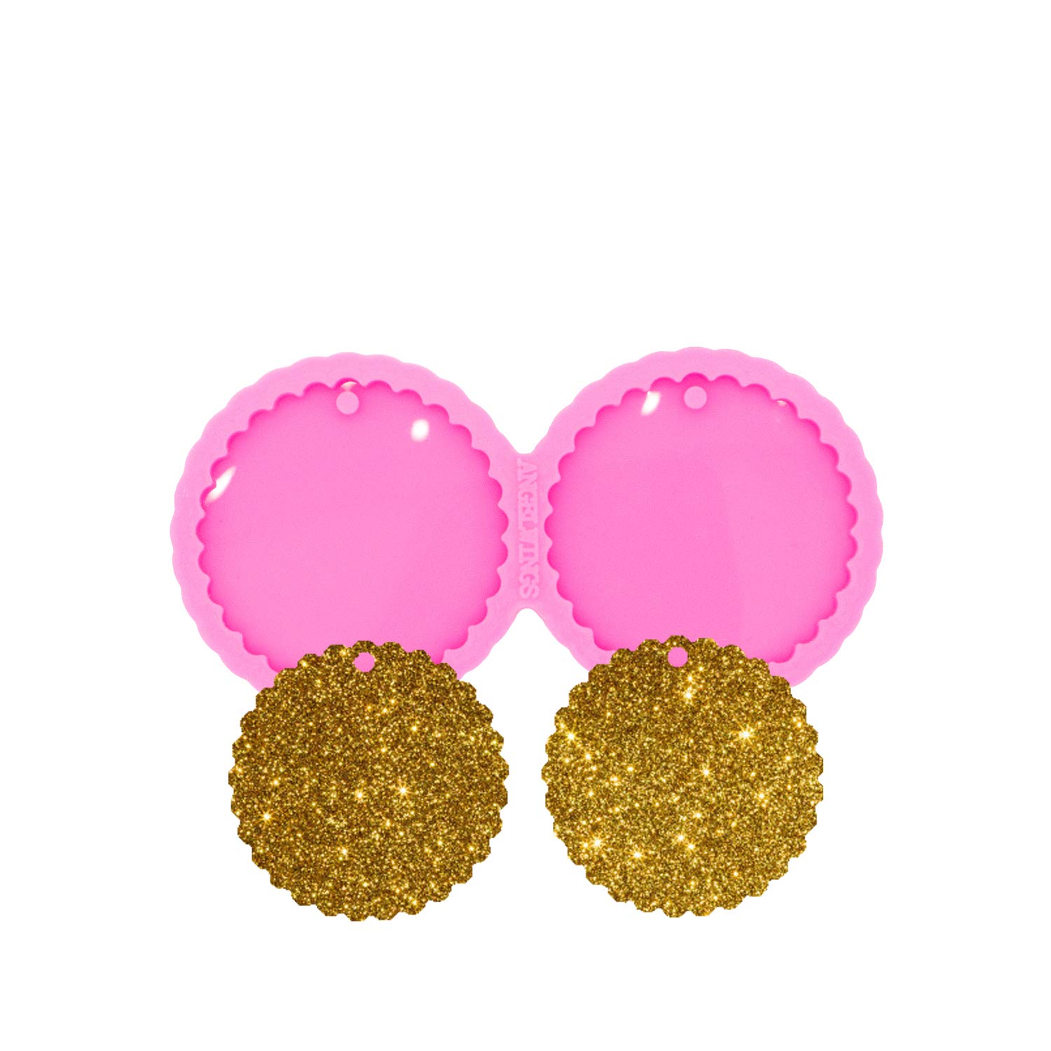 Shiny Glossy Round Wavy Edge Earrings Resin Molds for Jewelry Making - Handmade Epoxy Resin Casting Silicone Molds (Size L) - Perfect for DIY Fashion Jewelry, Pendants & Craft Projects