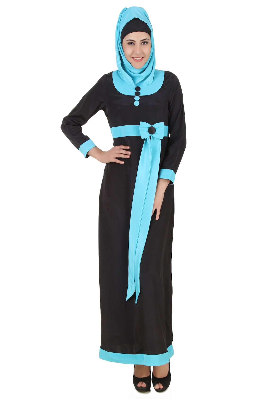 Elegant Black Crepe Abaya for Women - Modest Islamic Dress - Perfect for Prayer, Mosque, and Special Occasions