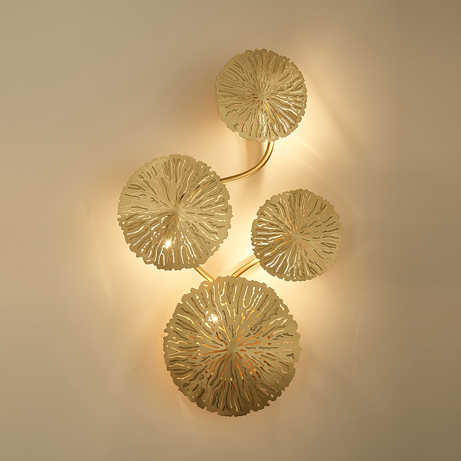 Lotus Leaf Wall Sconce Light Fixture - Modern Boho Decor for Living Room, Bedroom & Hallway - Nature-Inspired Wall Lighting for Home & Office