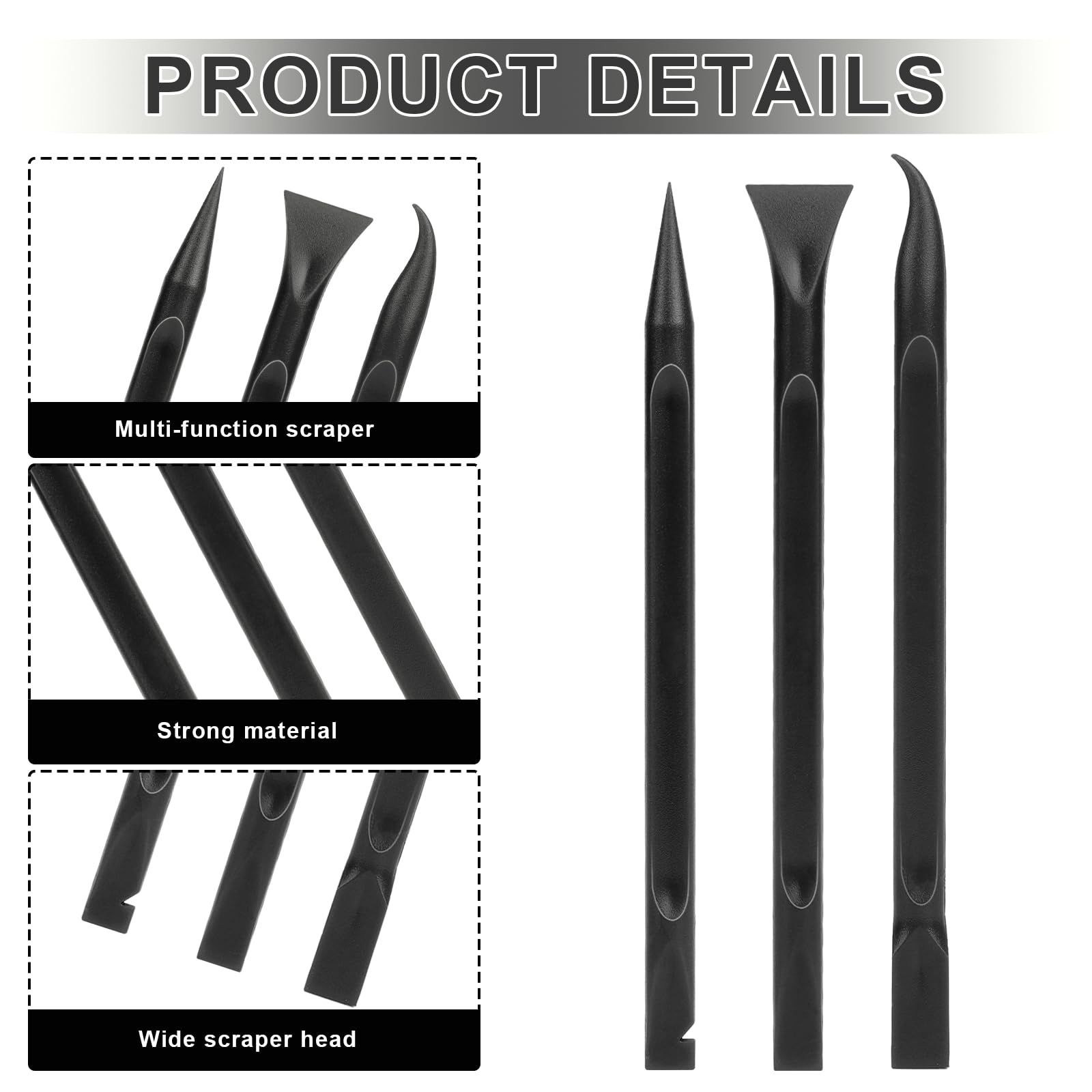 9-Piece Carbon Fiber Plastic Scraper Set - Non-Scratch Multi-Purpose Cleaning Tools for Kitchen, Paint, Tight Spaces & Crevices | Perfect for Food Residue Removal, DIY Projects & Home Cleaning