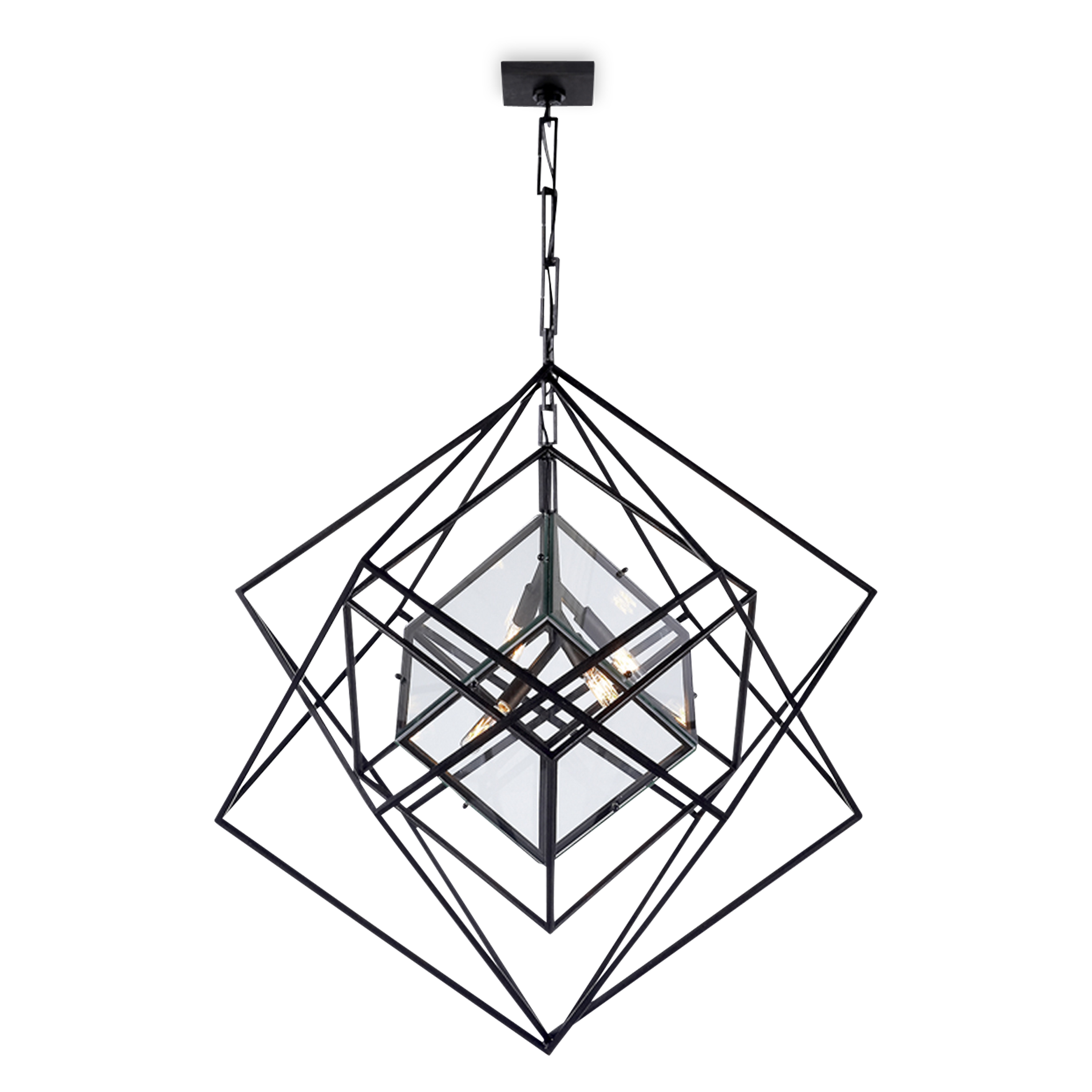 Modern Cubist Ceiling Light - Geometric LED Fixture for Living Room, Bedroom & Office - Energy Efficient Home Decor Lighting