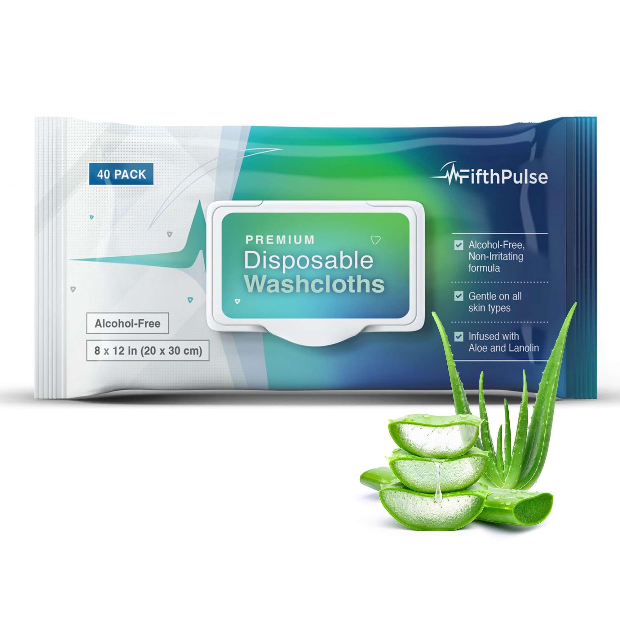Premium Disposable Body Wipes for Adults & Elderly Care - 40 Pack Large 8