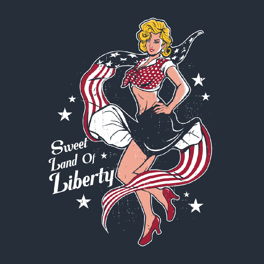 Liberty Pinup Midnight Navy Vintage Style Brooch - Perfect for Patriotic Outfits, Costumes & Collectibles