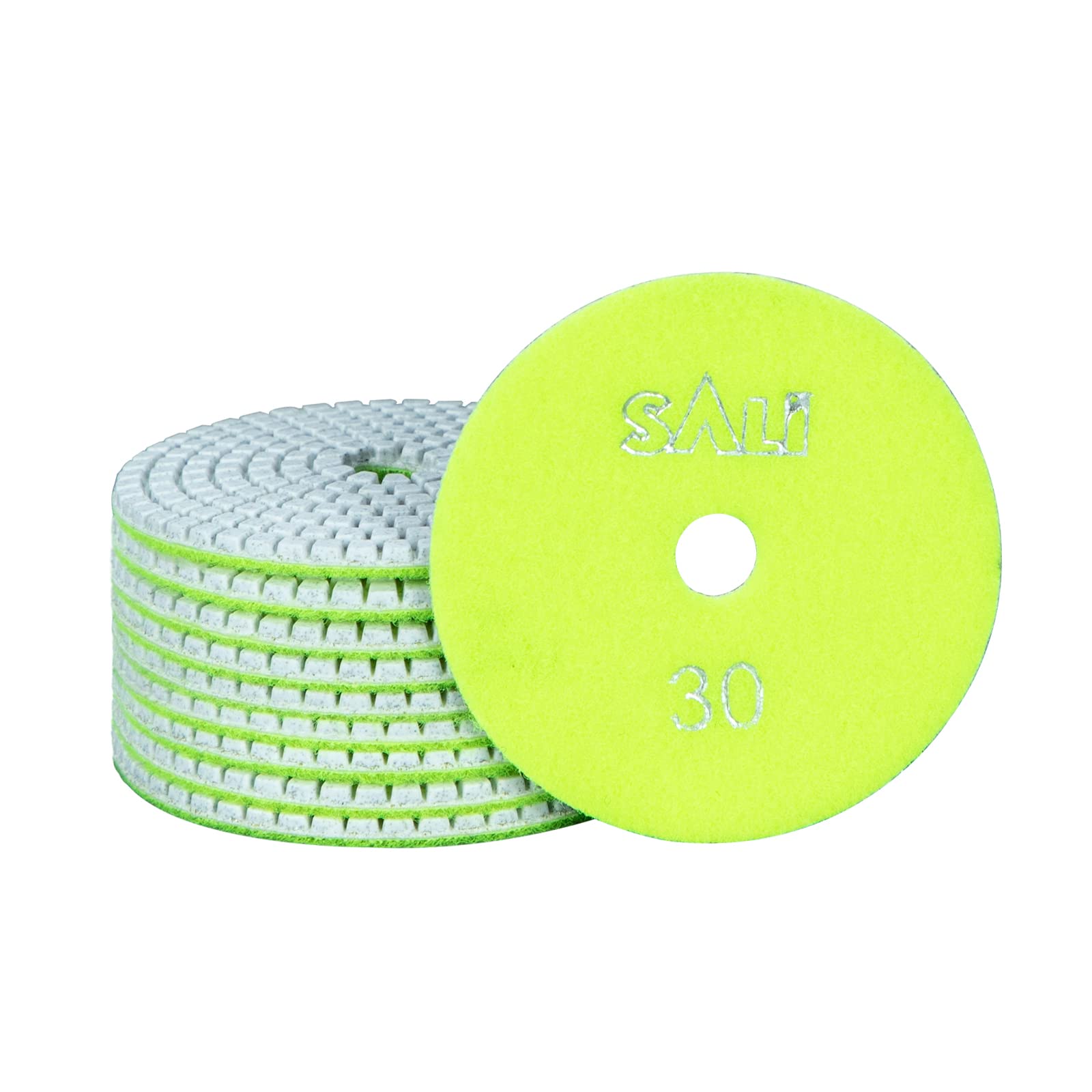 10 Pack 4 Inch Diamond Polishing Pads - Wet/Dry Granite Stone Polish Kit for Drill, Grinder & Polisher - 30 Grit for Concrete, Marble, Quartz Countertops - Perfect for Home Renovation & Professional Stone Restoration