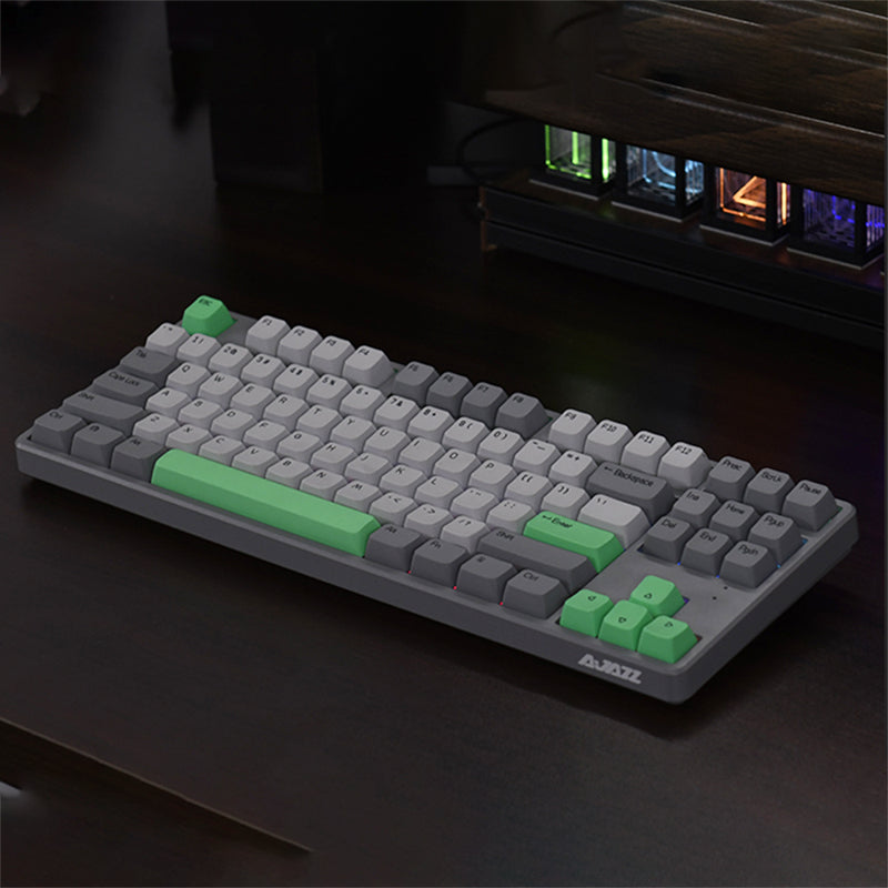 Ajazz AK873 87-Key Tenkeyless Mechanical Keyboard - Compact Wired Gaming Keyboard with RGB Backlit, Blue Switches for PC, Mac, Laptop - Perfect for Gaming, Office Work & Typing