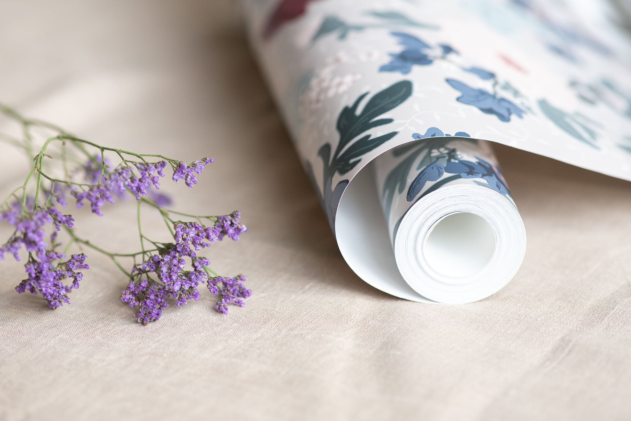 Feline Forest Flowers Wallpaper Roll - Peel and Stick Self-Adhesive Wallpaper for Bedroom, Living Room, and Nursery Decor