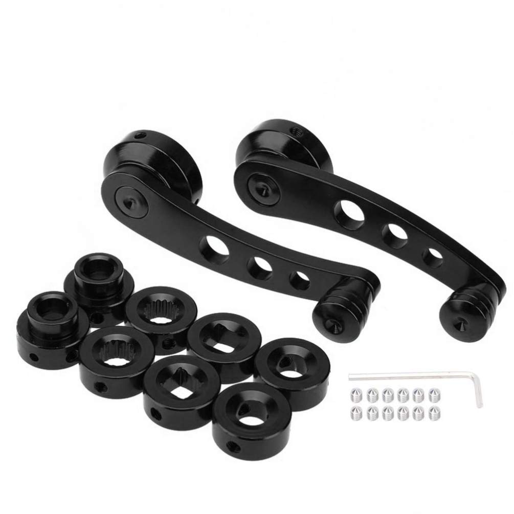 Universal Black Car Window Crank Handle - 1 Pair for Trucks & Wagons - Easy Replacement