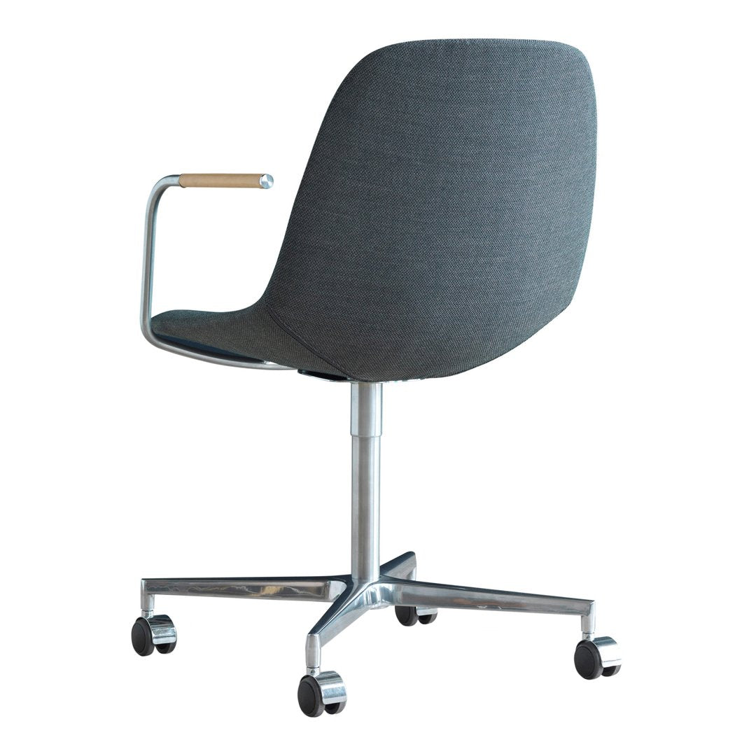 Erik Jorgensen Swivel Armchair with Button Tufting & 4-Star Caster Base - Modern Office Chair for Executive Workspaces & Home Libraries