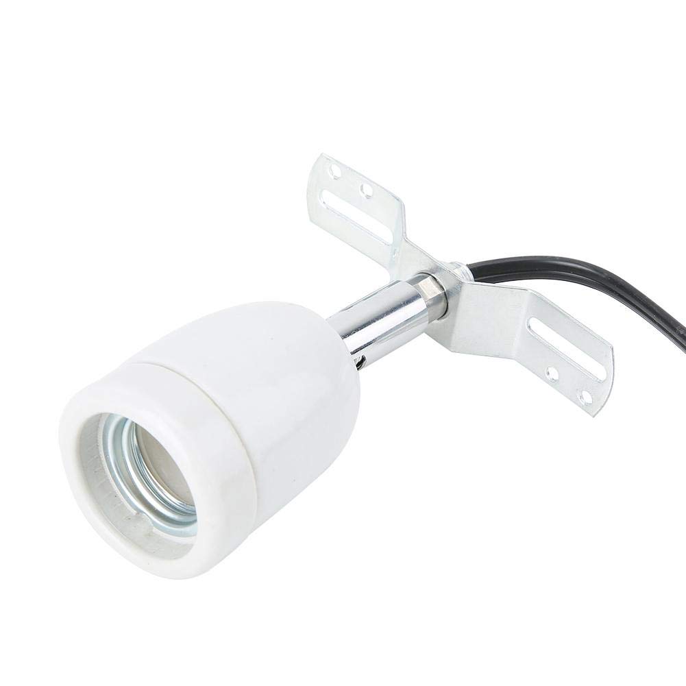 E27 Lamp Bulb Socket Holder with Pet Clip - Ceramic Heat Lamp Base for Reptiles, US Plug - Perfect for Terrariums, Incubators & Pet Heating