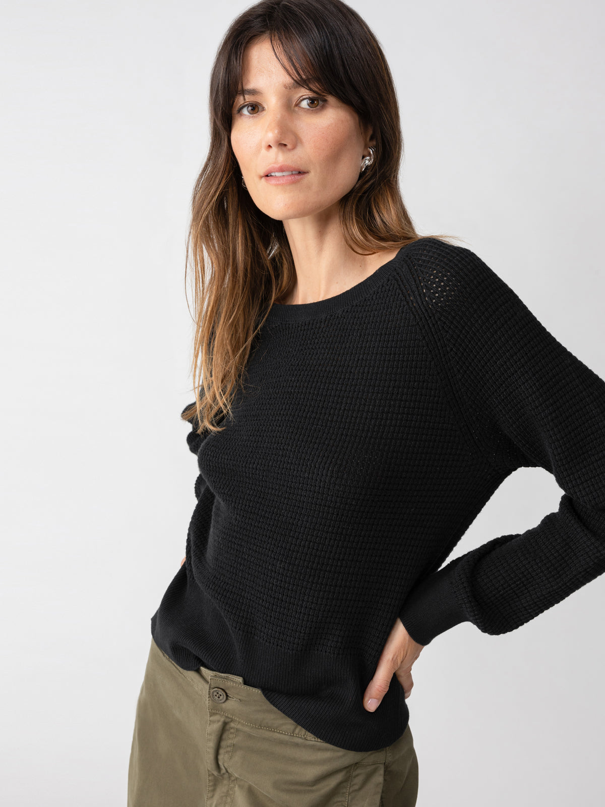 Breathable Openwork Sweater for Women - Lightweight Black Knit Top for Everyday Wear | Perfect for Office, Date Night & Casual Outings