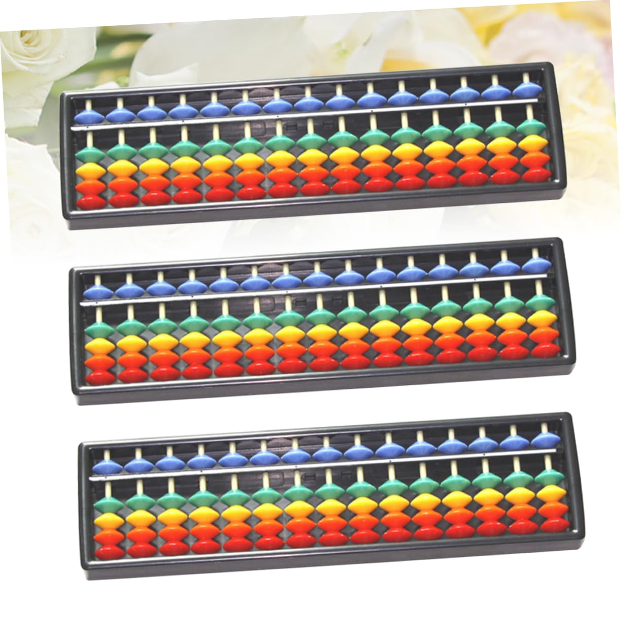 3-Piece 15-Row Educational Abacus Toy for Kids - Math Learning Tool, Counting Practice, and Arithmetic Playset - Perfect for Classroom, Homeschooling & Early Childhood Development