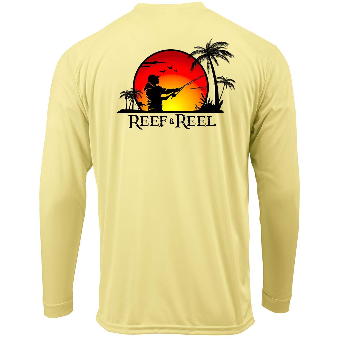 Reef & Reel Sunset Long Sleeve Performance Fishing Shirt - Moisture Wicking, UPF 50+ Sun Protection for Men - Perfect for Saltwater Fishing, Boating & Outdoor Adventures