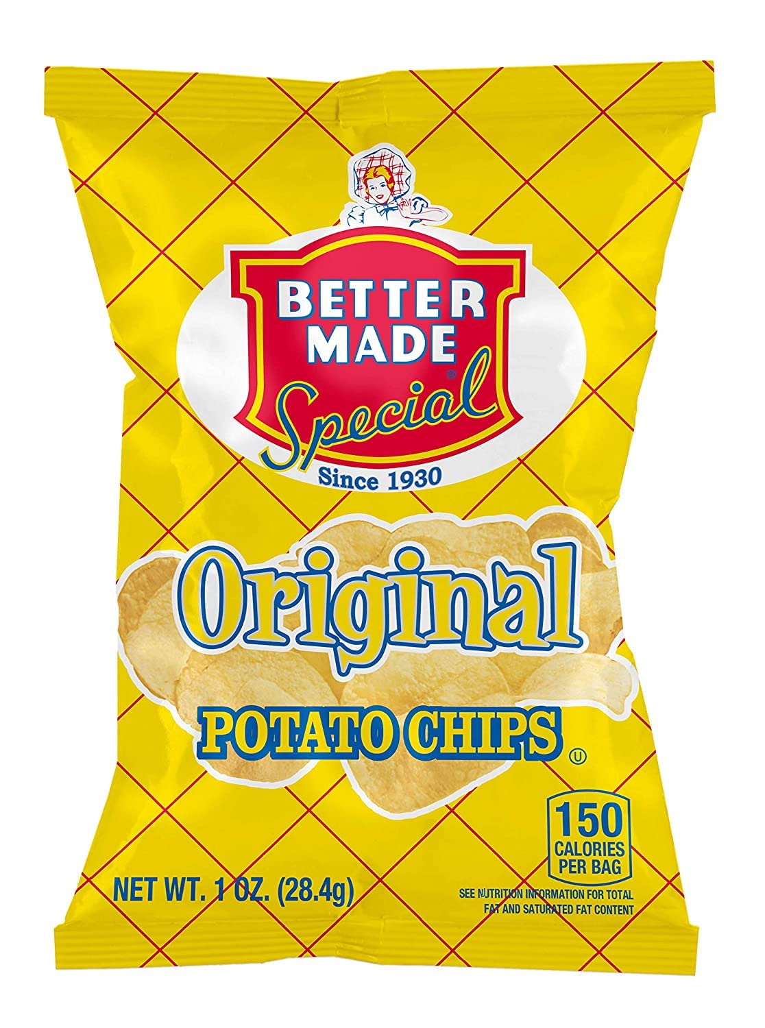 Better Made Original Potato Chips - 50 Pack (50 x 1 oz Bags) | Crunchy Fresh Potato Snacks | Family-Owned Detroit Brand | Perfect for Parties, Lunchboxes & On-the-Go Snacking