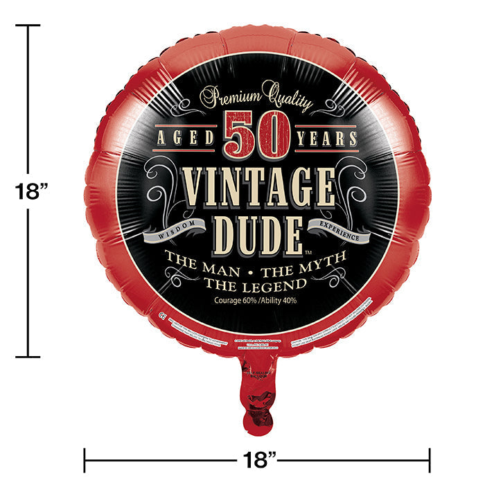 10-Pack Bulk Vintage Dude Mylar Balloons (50