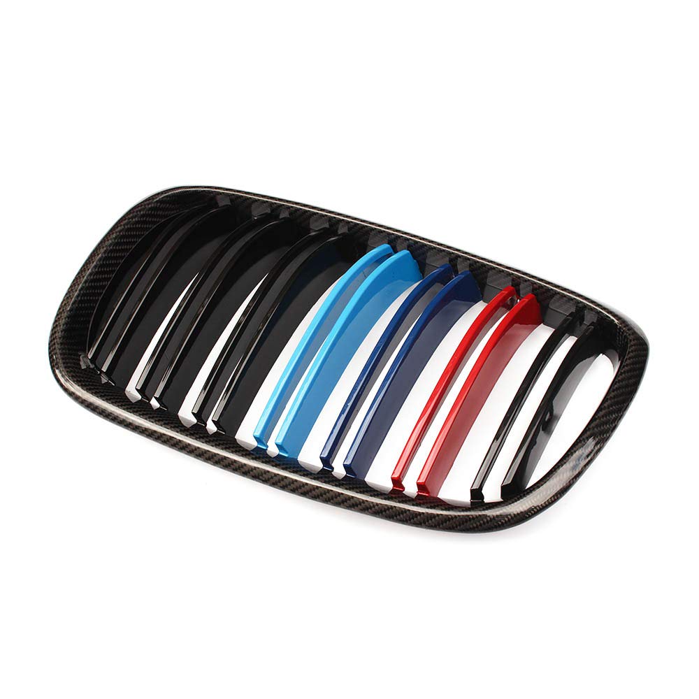 2007-2013 BMW X5 X6 E70 E71 SUV Carbon Fiber Front Kidney Grille - Double Line Design for Enhanced Style & Performance | Perfect for Car Upgrades & Showroom Display