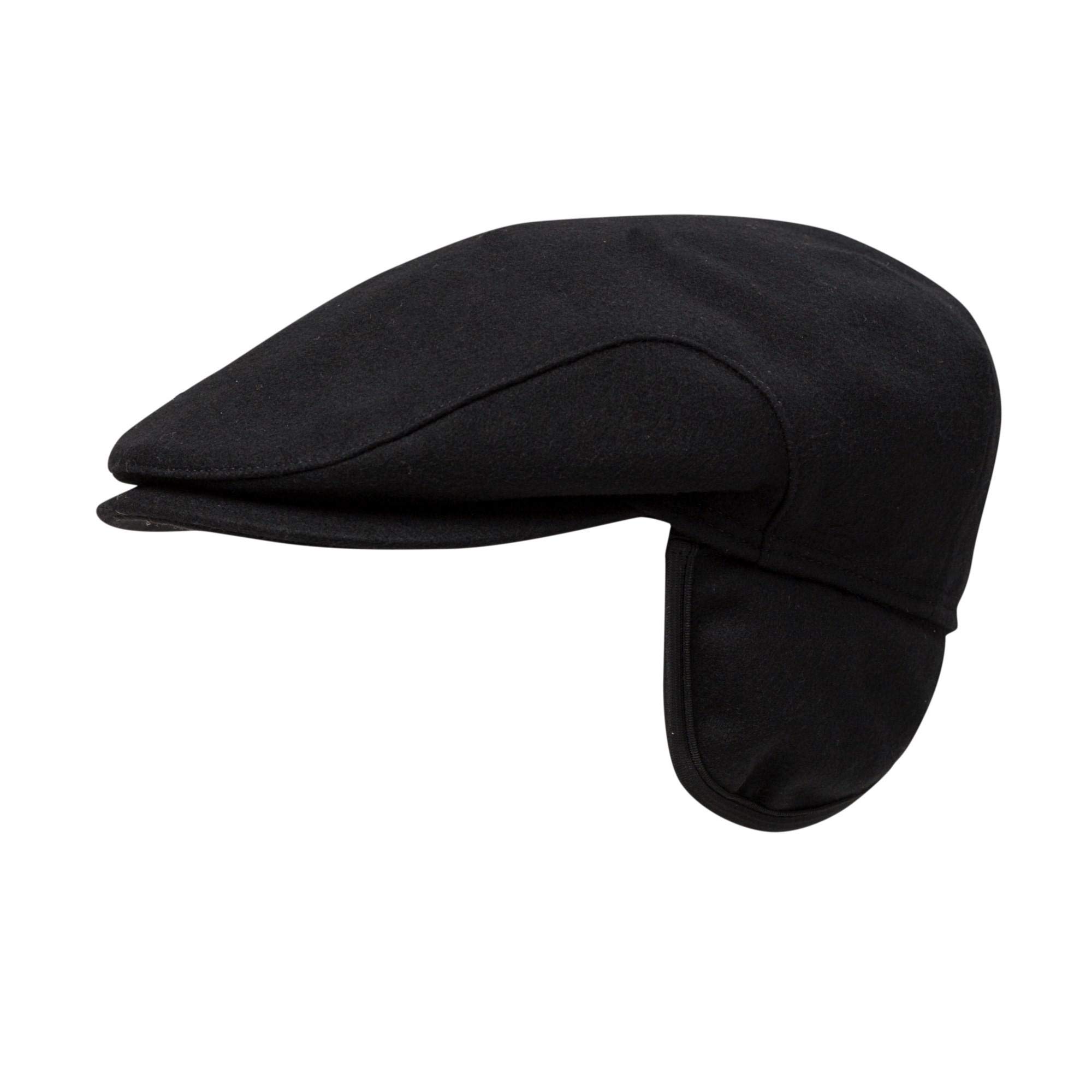 Wigens Men's Classic Ivy Melton Wool Cap with Earflaps - Warm Winter Hat for Outdoor Activities, Hunting, and Skiing