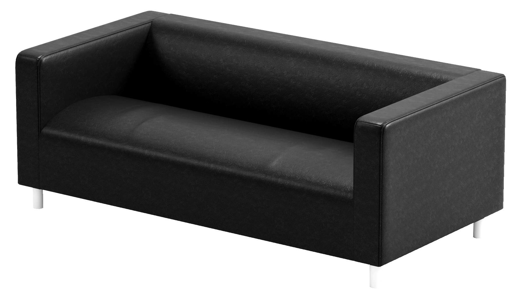 PU Leather Sofa Slipcover for IKEA Klippan Loveseat - Black Faux Leather Replacement Cover | Perfect for Home Decor & Living Room Protection