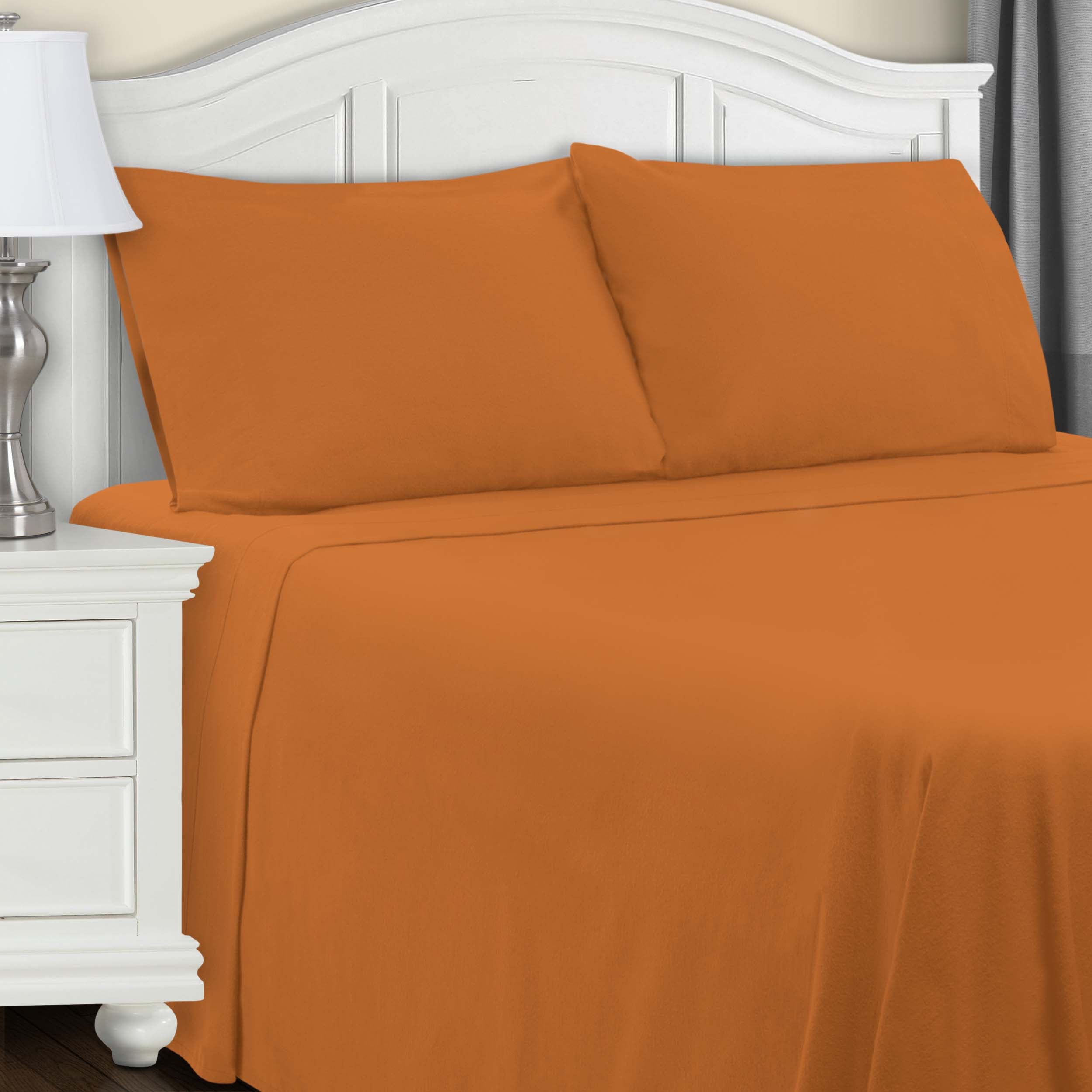 Premium Cotton Flannel Trellis Solid Deep Pocket Sheet Set - Ultra Soft & Cozy Bedding for Winter - Perfect for Cold Nights, Guest Rooms & Cozy Home Decor