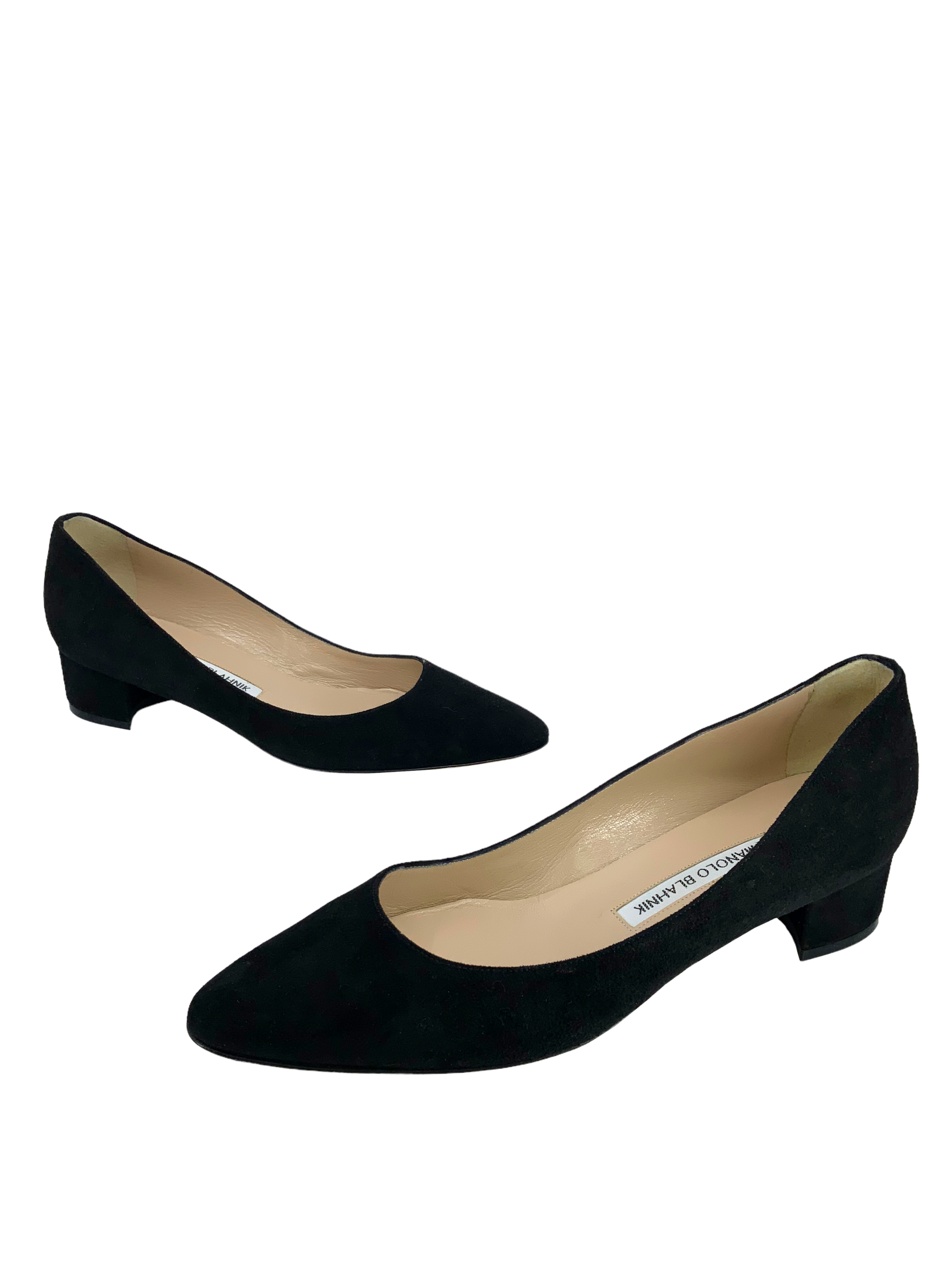 Manolo Blahnik Listony Block Heel Suede Pumps Women's Size 8.5 | Comfortable & Stylish High Heels for Work, Party & Special Occasions