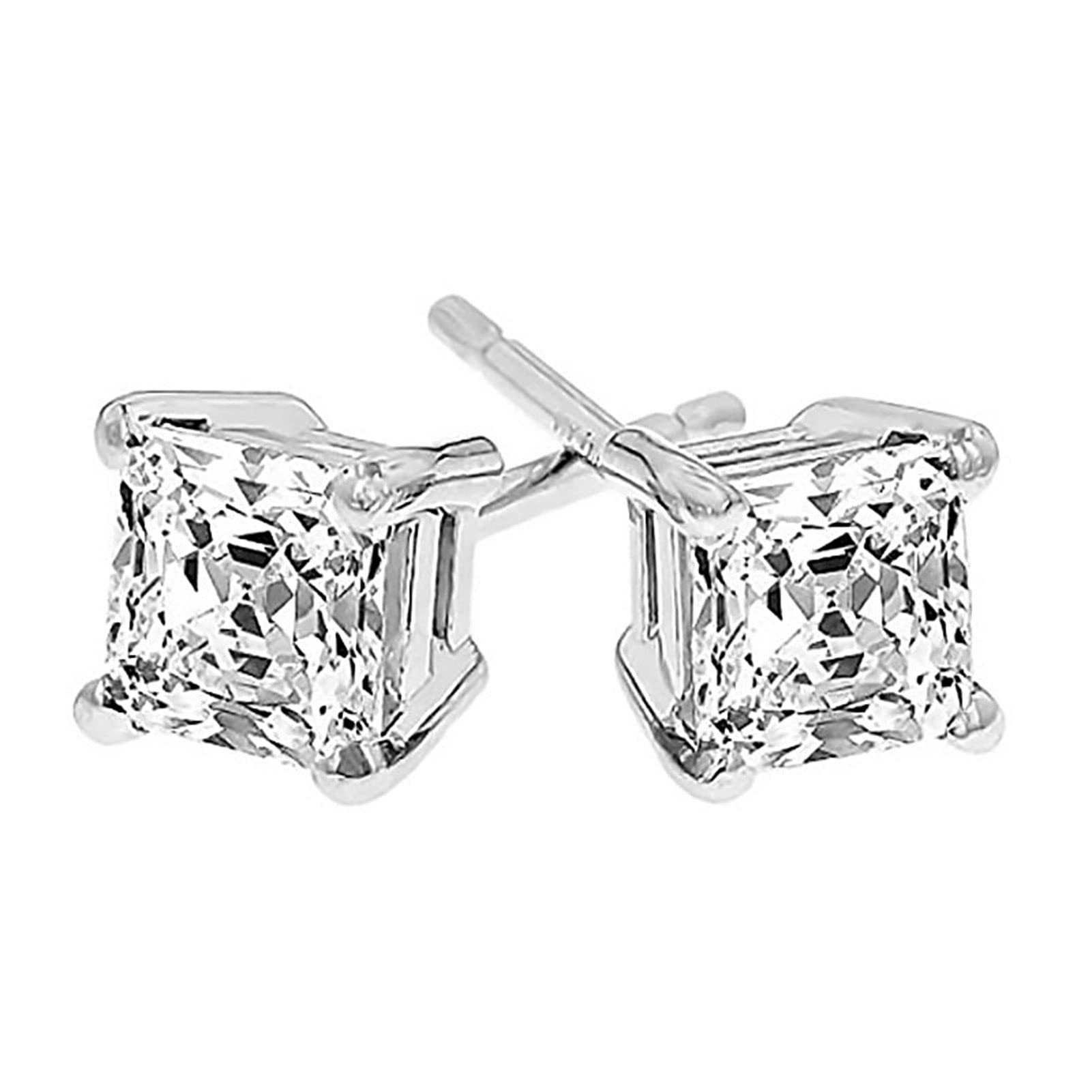 Exquisite Silver Plated Cubic Zirconia Stud Earrings for Women - Elegant Square Design Jewelry Accessory | Perfect for Parties, Weddings & Everyday Wear