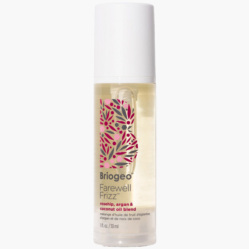 Briogeo Farewell Frizz Smoothing Hair Oil with Rosehip, Argan & Coconut Oil Blend - 1 oz for Frizz Control, Shine & Hydration - Perfect for Dry, Damaged & Curly Hair Care