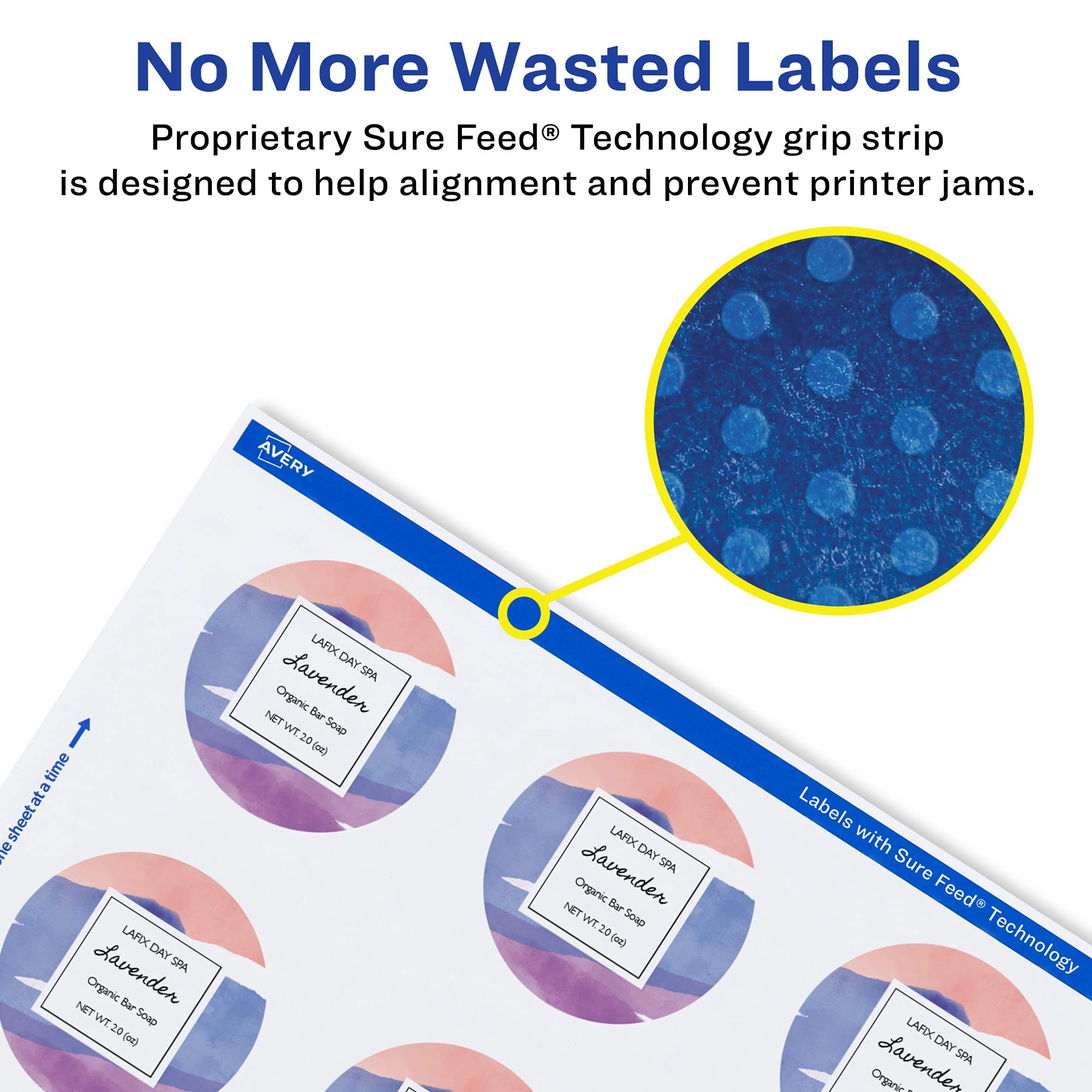 Avery Matte White Round Labels 1/2 Inch Diameter - 38,500 Printable Labels for Laser & Inkjet Printers - Perfect for Address Labels, Jar Labels & Craft Projects