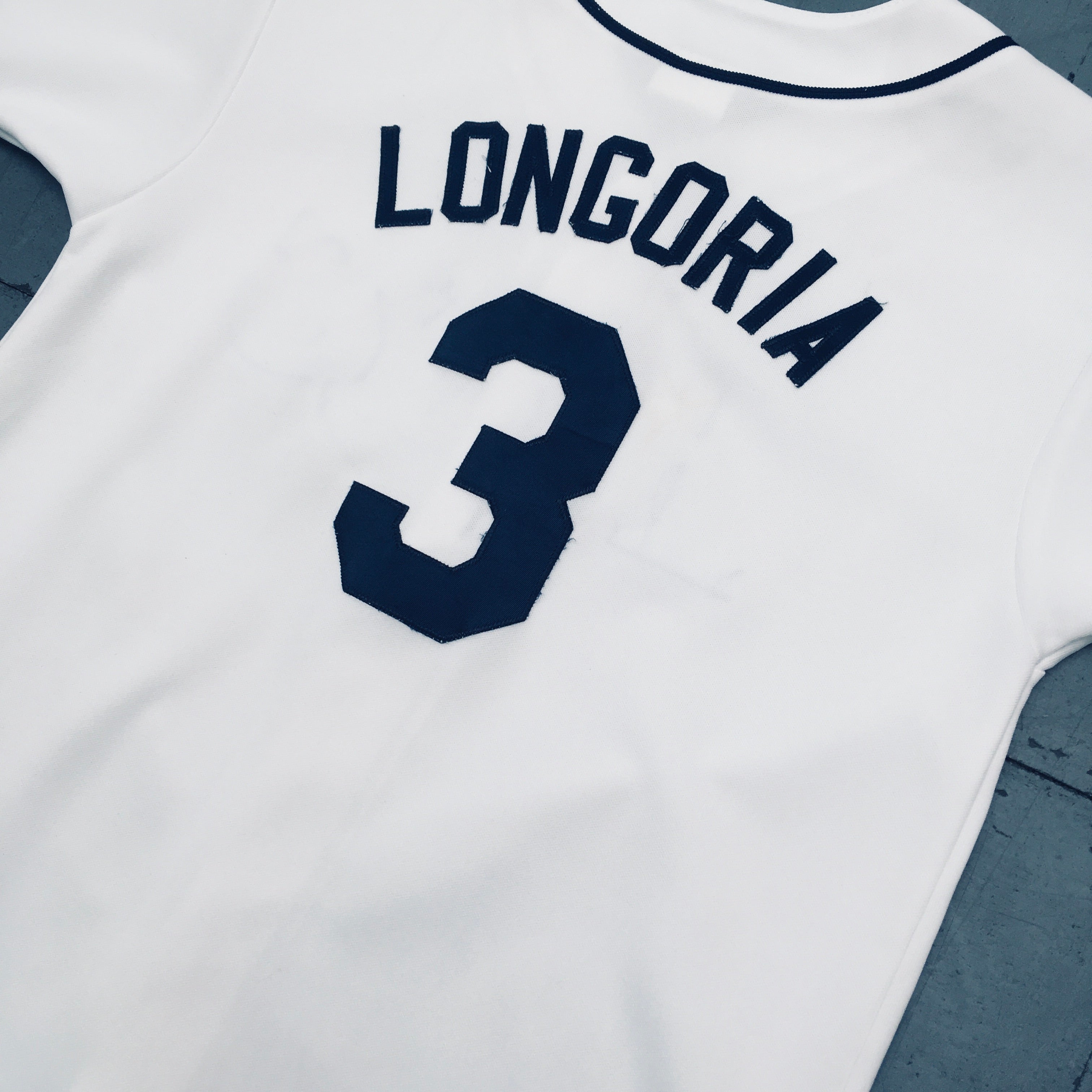 Evan Longoria 2008 Tampa Bay Rays White Majestic Stitched Baseball Jersey Size S - Authentic MLB Replica Jersey for Fans & Collectors - Perfect for Games, Events, and Sports Memorabilia Display