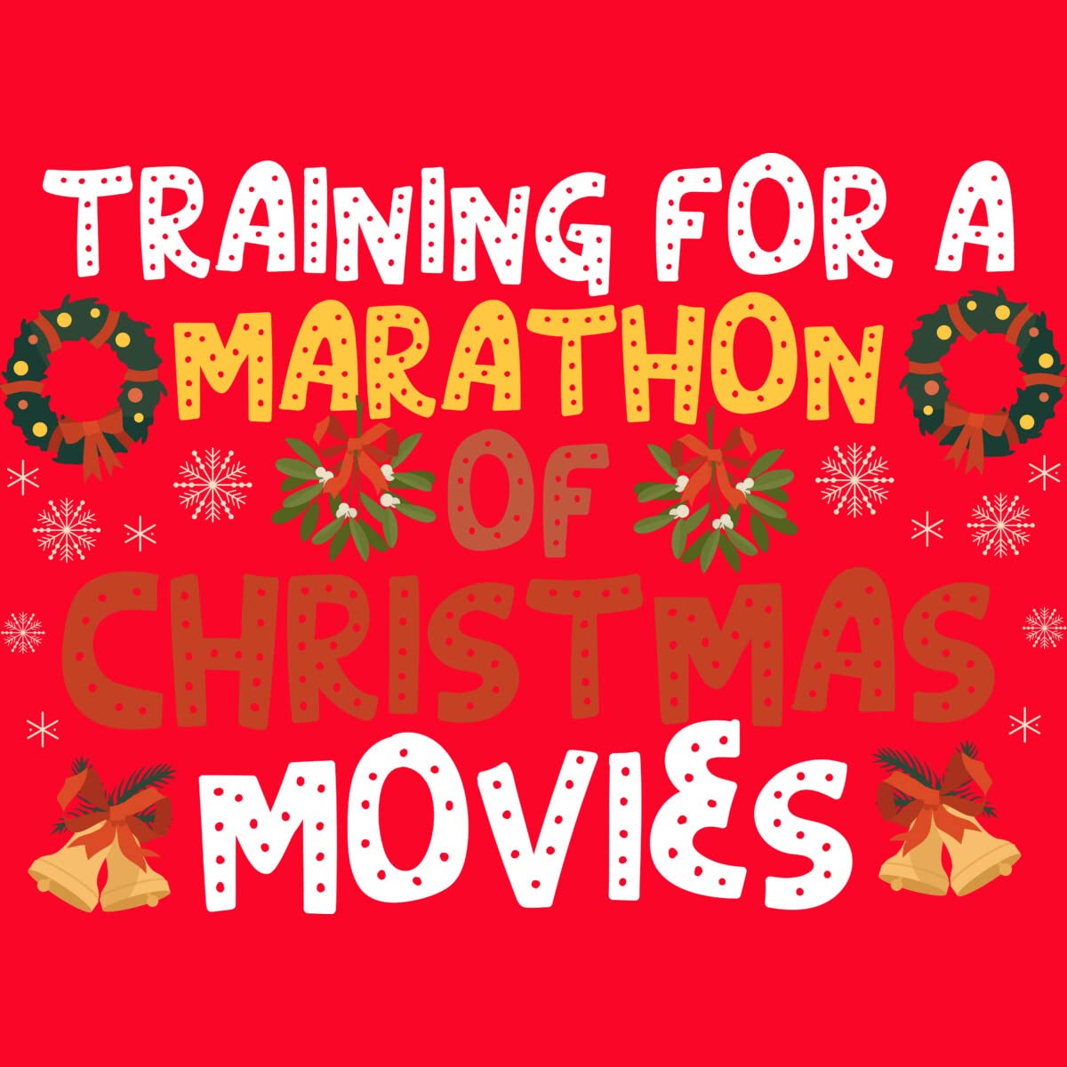 Design By Humans Women's Marathon Training & Christmas Movies Racerback Tank Top - Gym Workout & Holiday Comfort Wear