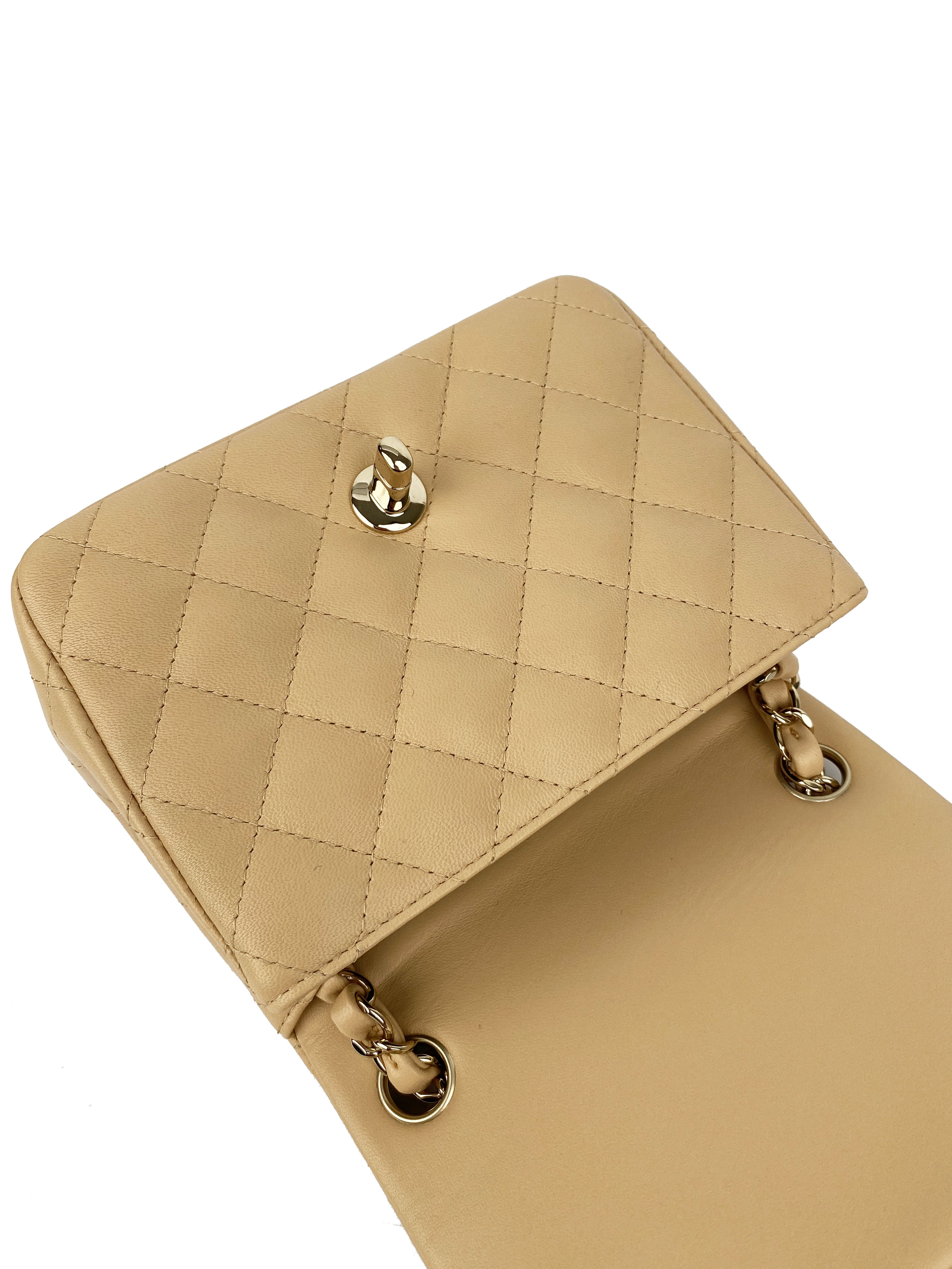 Chanel Small Square Nude Flap Bag - Luxury Designer Crossbody Purse for Women | Perfect for Evening Parties, Date Nights & Special Occasions