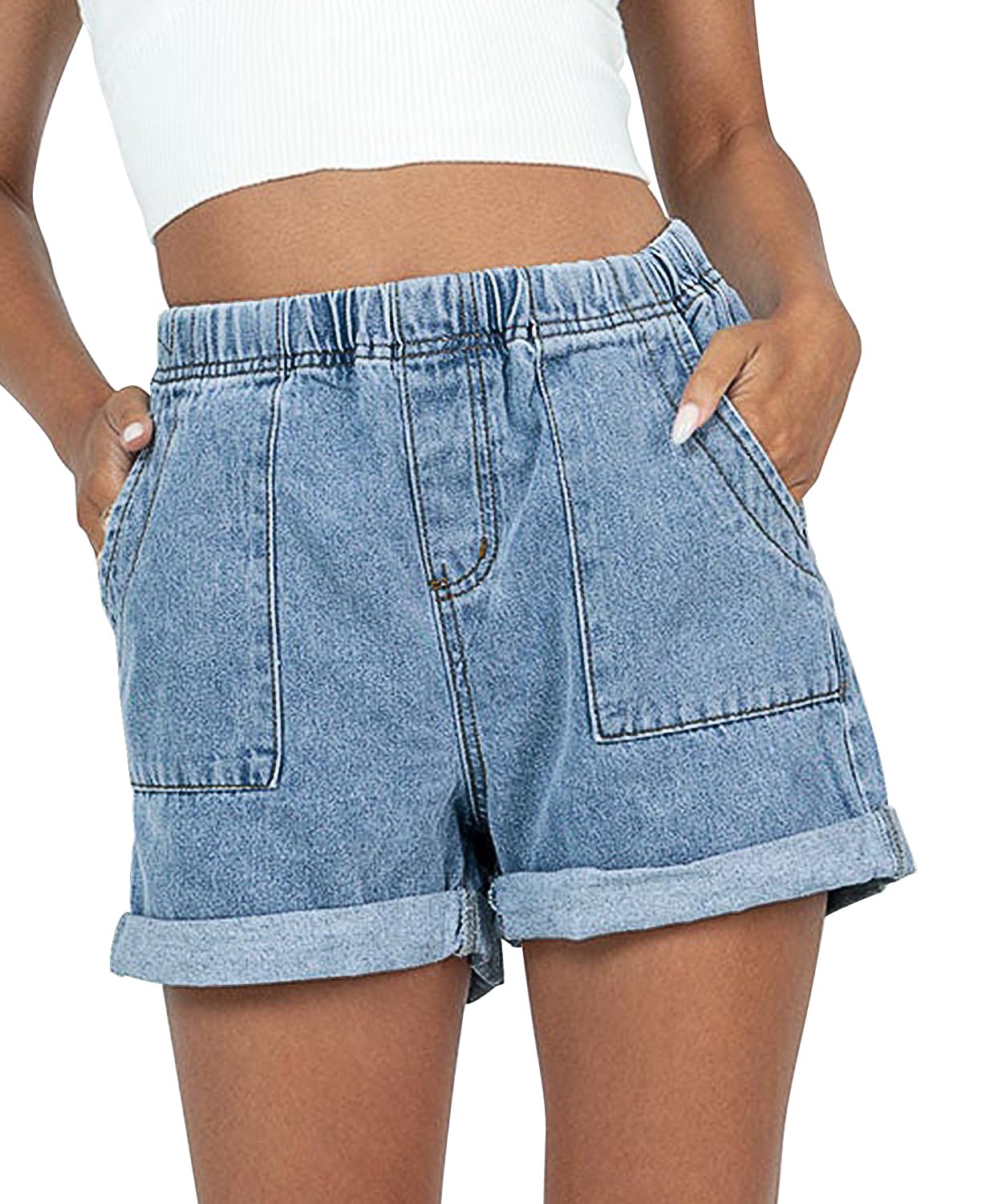 2025 Women's Stretchy Denim Jean Shorts - Casual Summer Shorts for Women | Perfect for Beach, Vacation & Outdoor Activities
