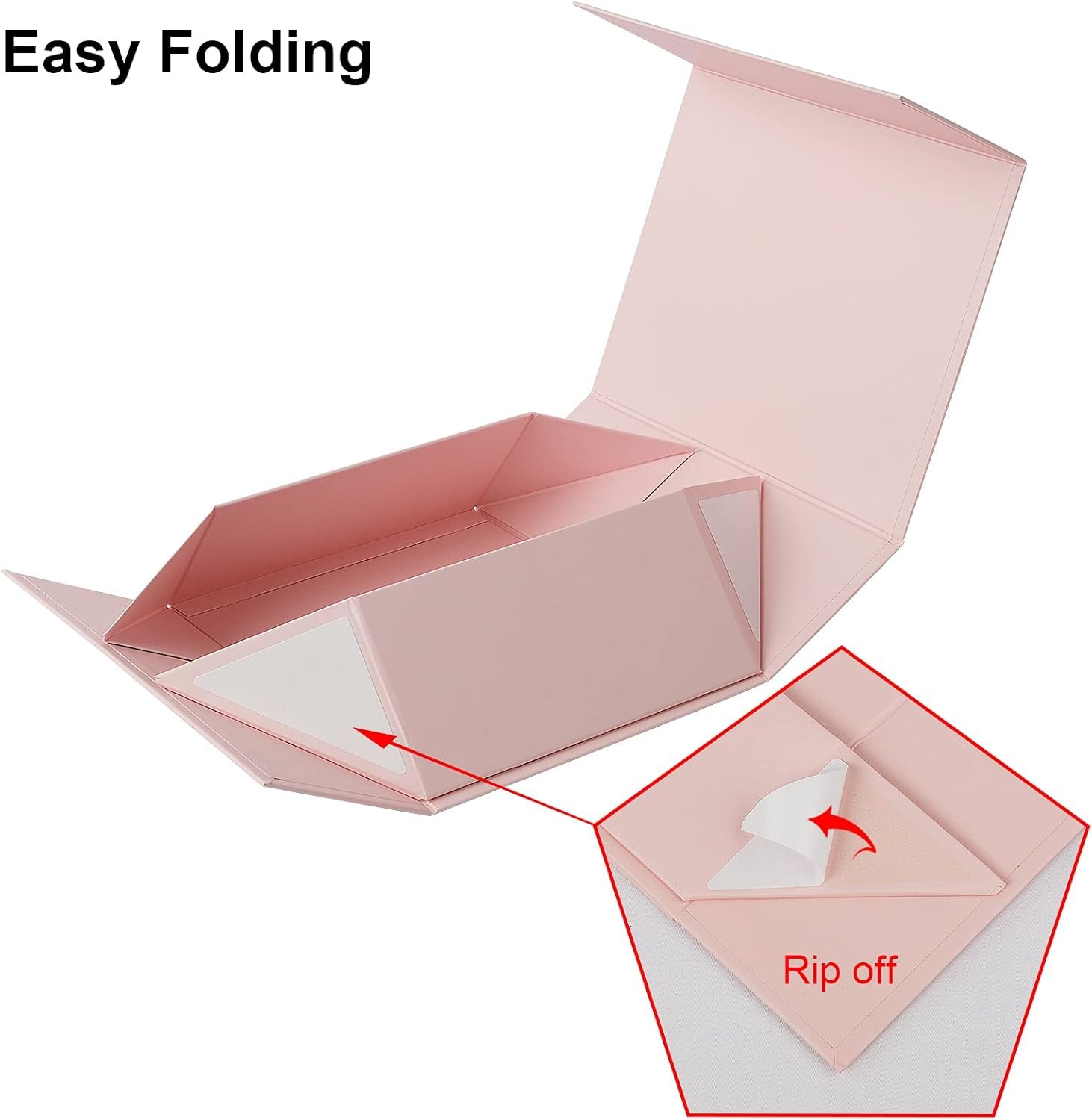 BETTPACK 5PCS Magnetic Gift Boxes - Pink Collapsible Packaging for Birthdays & Holidays