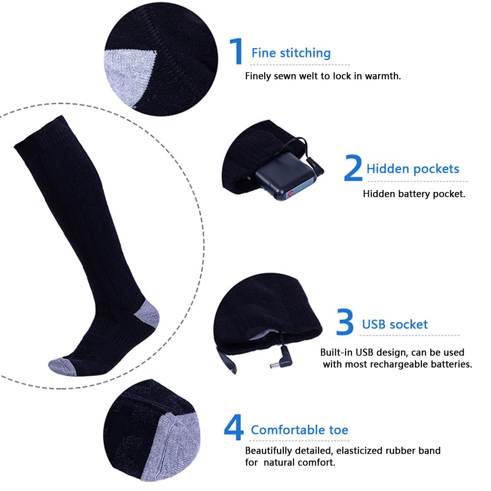 Best Heated Socks for Men & Women - APP Controlled Temperature Adjustment - 11 Hours Long-Lasting Warmth - Perfect for Winter Outdoor Activities: Camping, Fishing, Biking, Skiing, Skating, Hunting & Hiking - Stay Warm in Cold Weather
