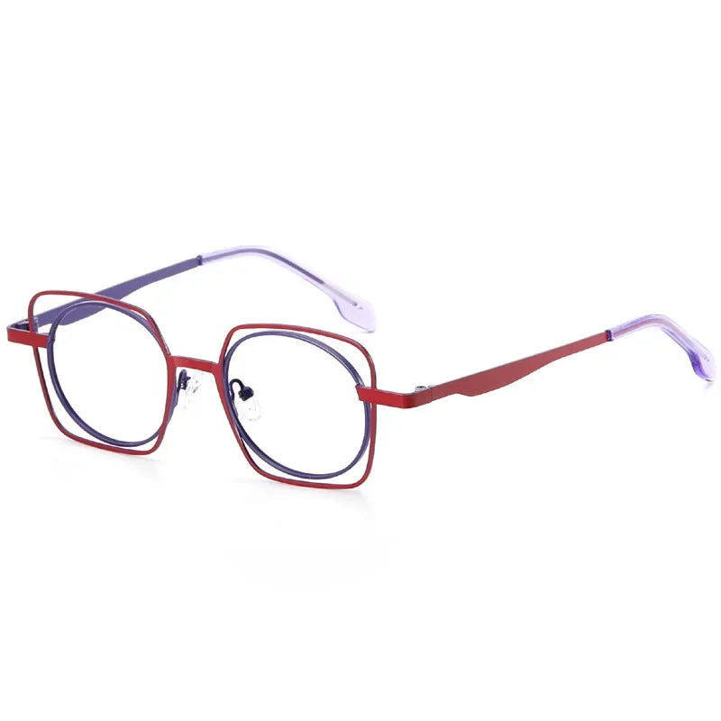 Aror Women's Full Rim Round Square Titanium Eyeglasses Frame 45525 | Lightweight Durable Glasses for Work, Reading & Fashion