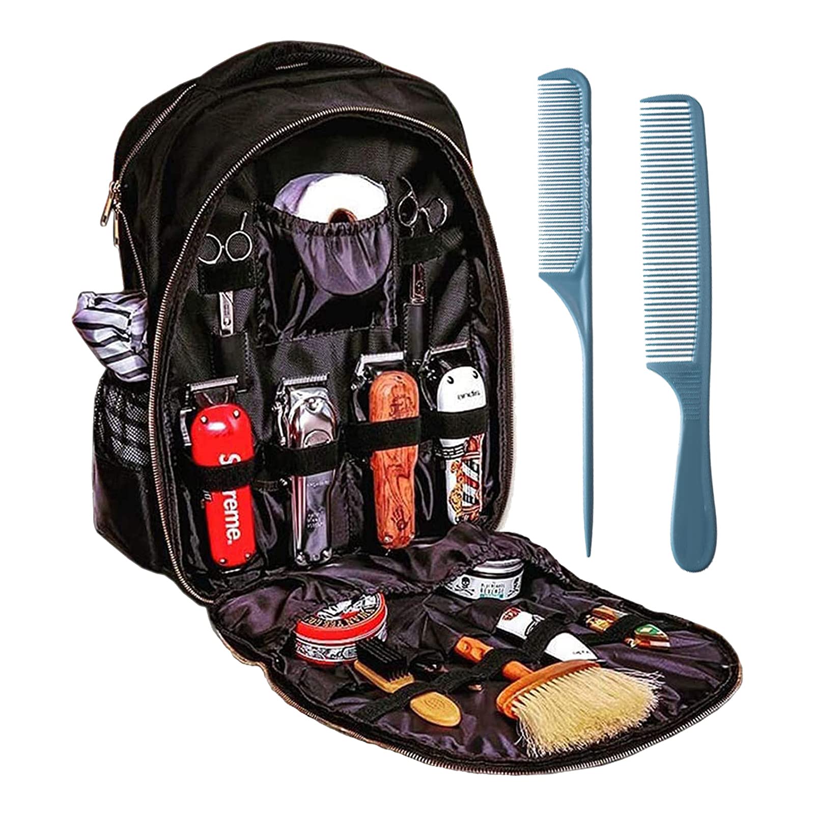 Professional Barber Backpack for Travel - Hair Stylist Organizer with Multiple Pockets for Clippers, Scissors & Supplies | Durable Black Cosmetology Bag for Salon & Mobile Barbers | Perfect for Work Commute & Business Trips