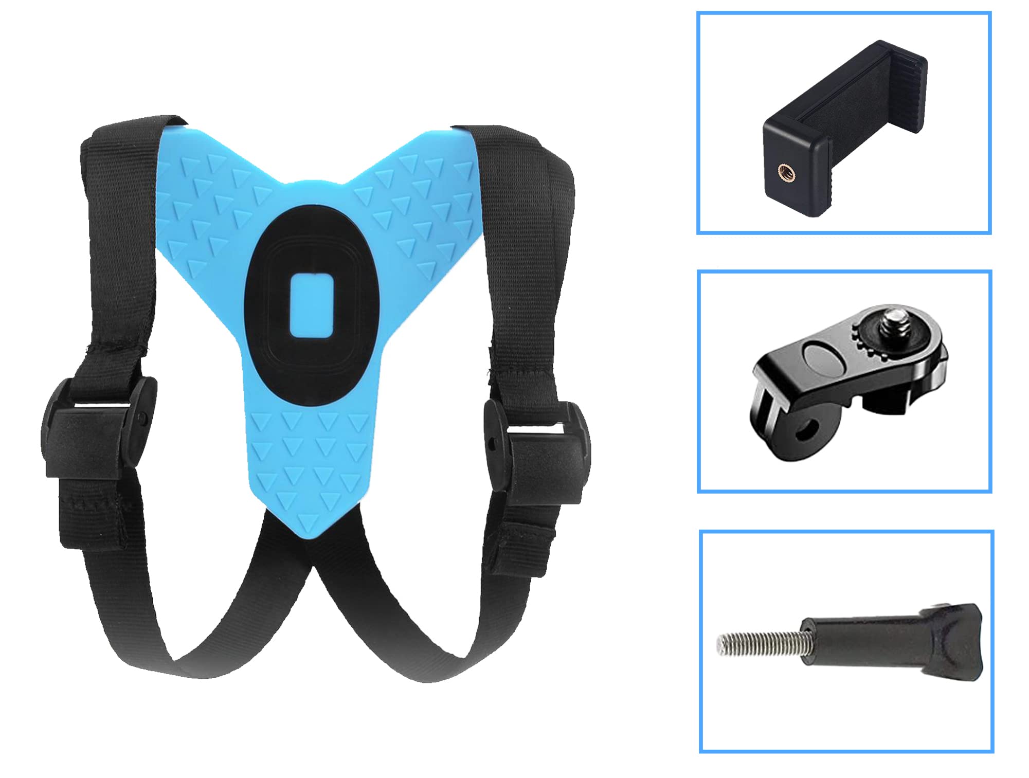 GIFTMAX Universal Helmet Chin Strap Mount with Mobile Clip & Screw - Compatible with GoPro Hero 9/8/7/6, SJCAM, Yi & All Action Cameras - Multi-Purpose Helmet Mount for Cycling, Motorcycling, Skiing & Outdoor Sports (Chin-Mount-Holder)