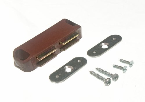 100 Pack Heavy Duty Brown Double Magnetic Catch with Plate & Fixing Screws - 5KG Pull Force for Cabinets, Doors, and Furniture