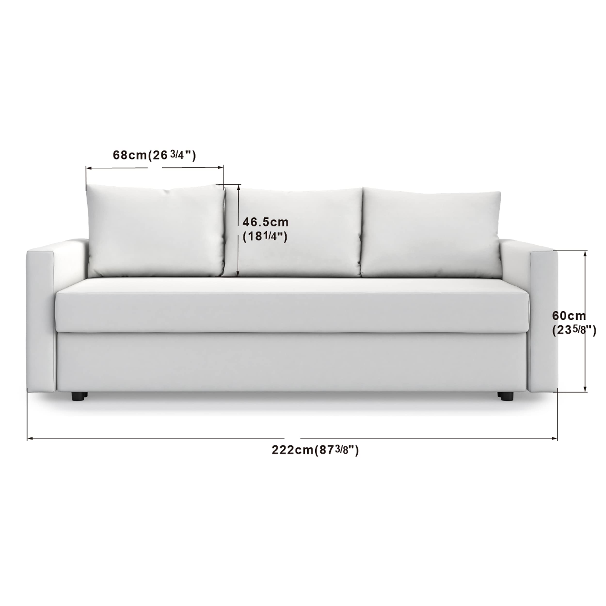 IKEA Friheten 3-Seat Sofa Bed Cover Replacement - Premium Stretchable Slipcover for Sleeper Sofa (Titanium Grey) | Perfect for Living Room, Guest Room & Small Space Furniture Protection