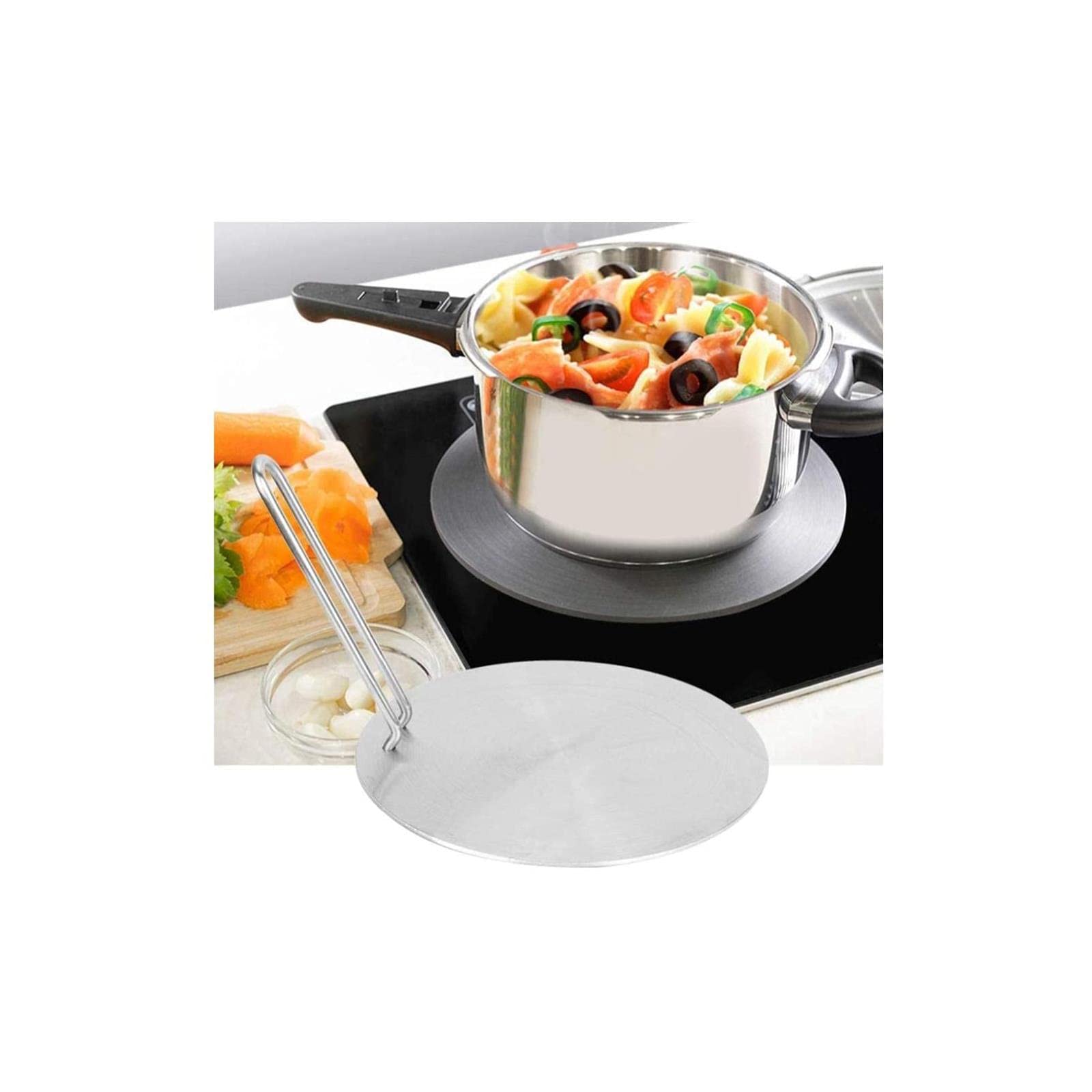Stainless Steel Heat Diffuser Plate for Induction, Gas & Electric Cooktops - 24cm Induction Adapter for Safe & Even Cooking - Perfect for Simmering, Melting & Low-Heat Cooking