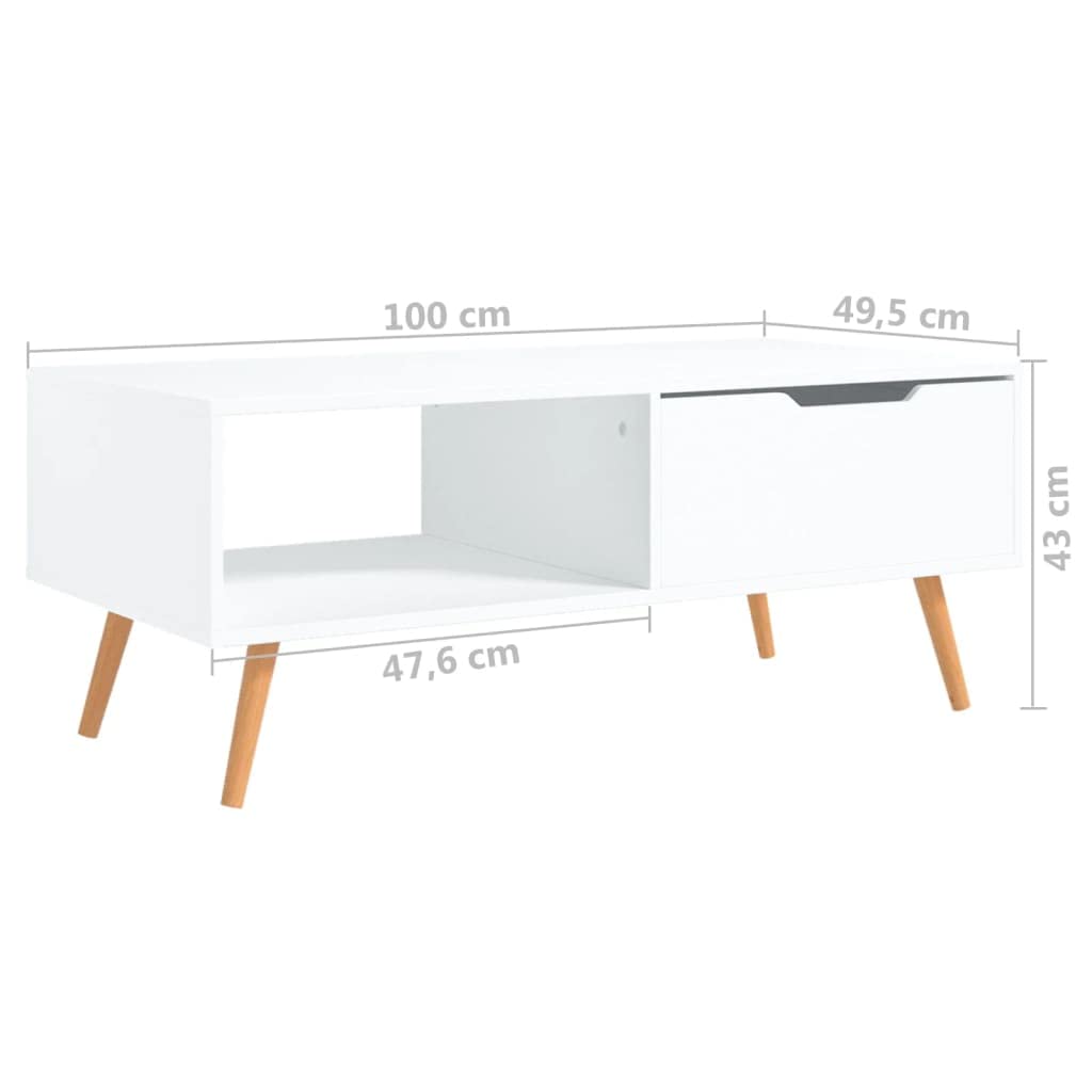 White SKM Coffee Table 39x20x17