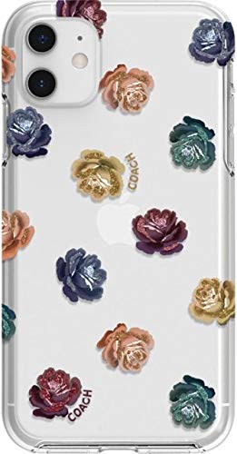 Coach Dreamy Peony Clear Glitter iPhone 11 Pro Case - Rainbow Sparkle Protective Phone Cover for Apple iPhone 11 Pro 5.8