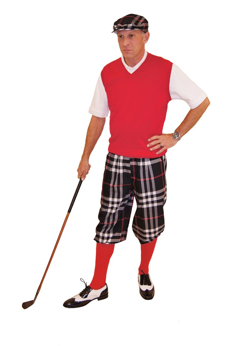 Stylish Black Plaid Turnberry Cap with Red Sweater & Socks Set (30L) - Perfect for Winter Outfits, Christmas Gifts & Casual Fashion