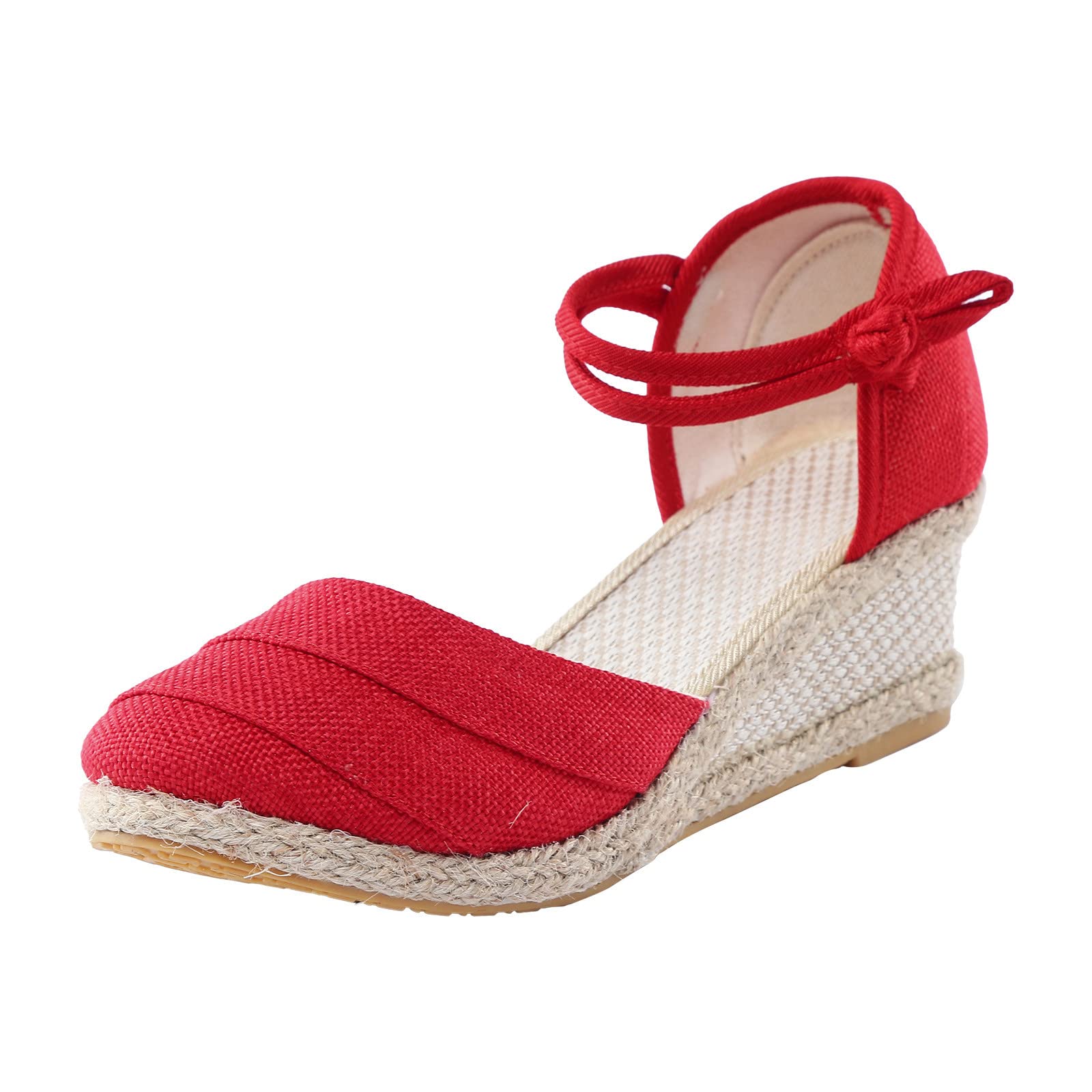 AMDBEL Women's Dressy Platform Sandals - Espadrille Wedge Heels with Ankle Strap | Comfortable Summer Shoes for Beach, Wedding & Casual Outings