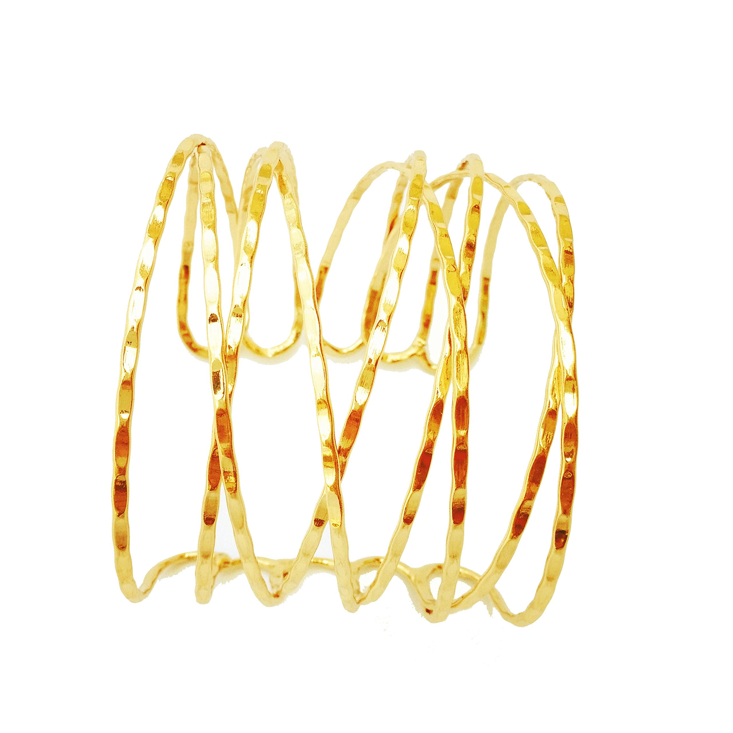 Elegant Gold Swirl Arm Cuff Bracelet - Adjustable 2.8