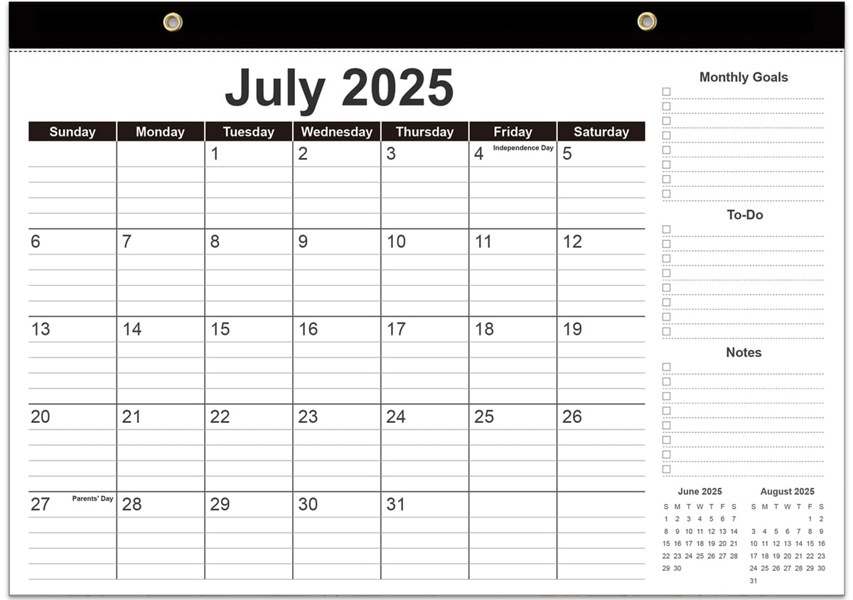 2025-2026 Desk Calendar - 18 Month Planner from July 2025 to December 2026 | Thick Paper 12