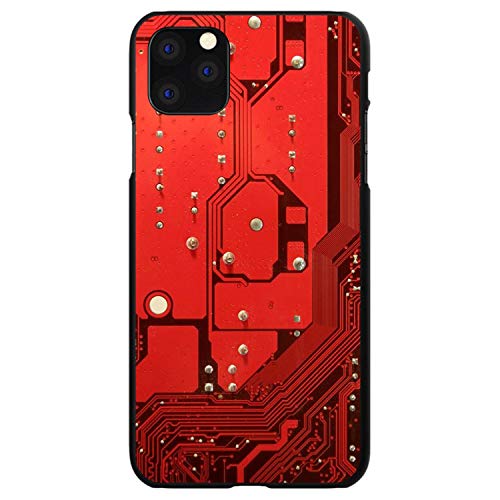 Red Circuit Board Image On Black Case